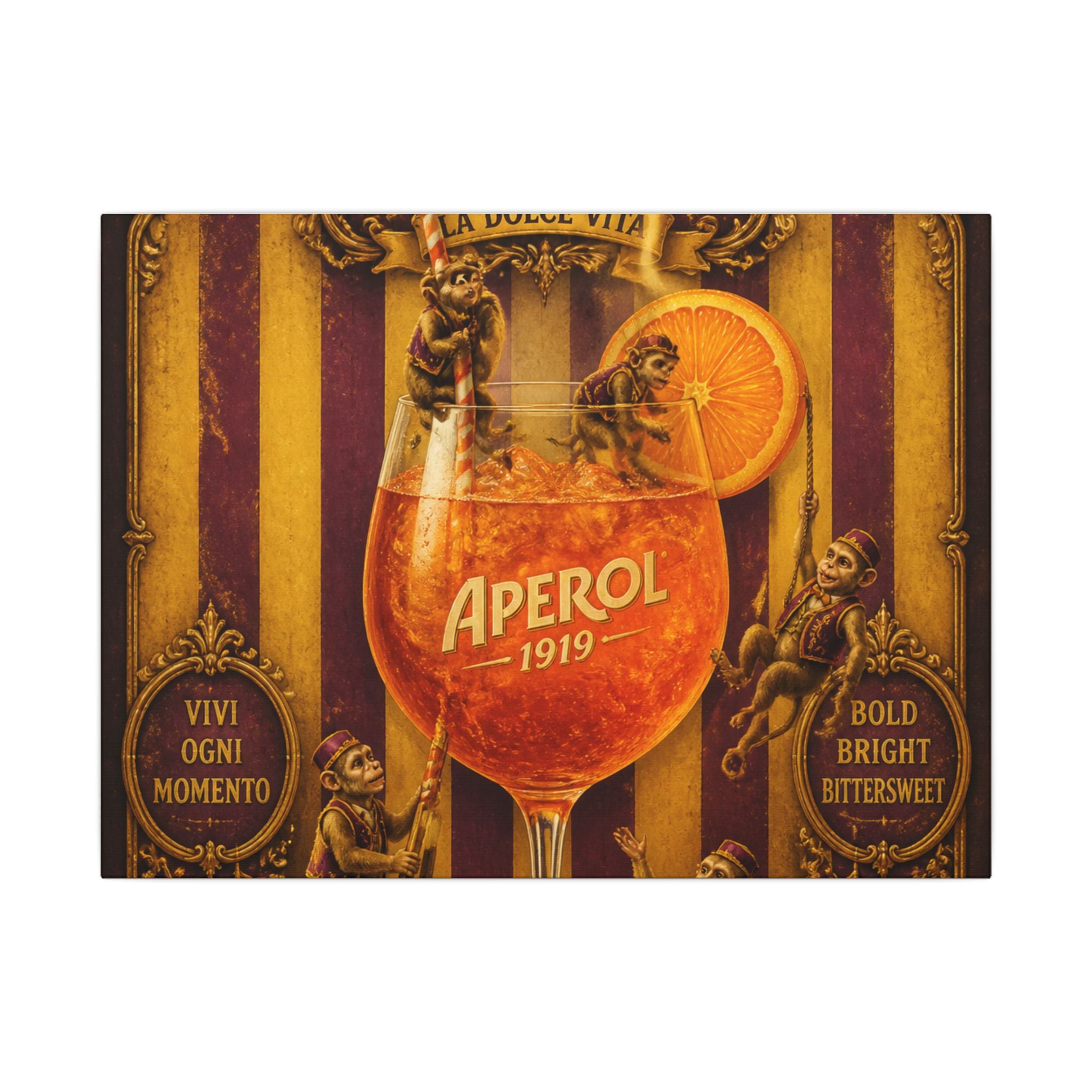 Aperol Spritz Monkeys Wall Art Canvas 24×36 Baroque Studio Decor Maximalist Print