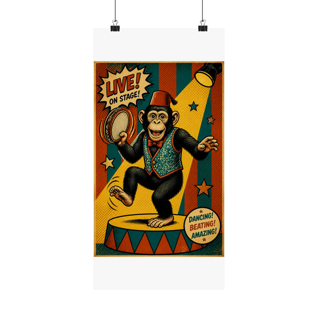 Dancing Monkey Wall Art Poster 24×36 Pop Art Restaurant Decor Maximalist Print
