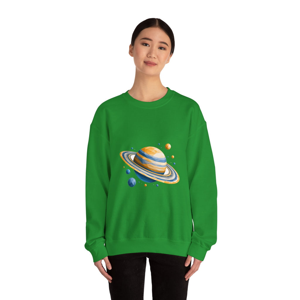 Matching Couple Sweatshirt - Saturn & Jupiter Matching Couple Comfort Colors Crew Geometric Art His Hers Love Gift - Design A
