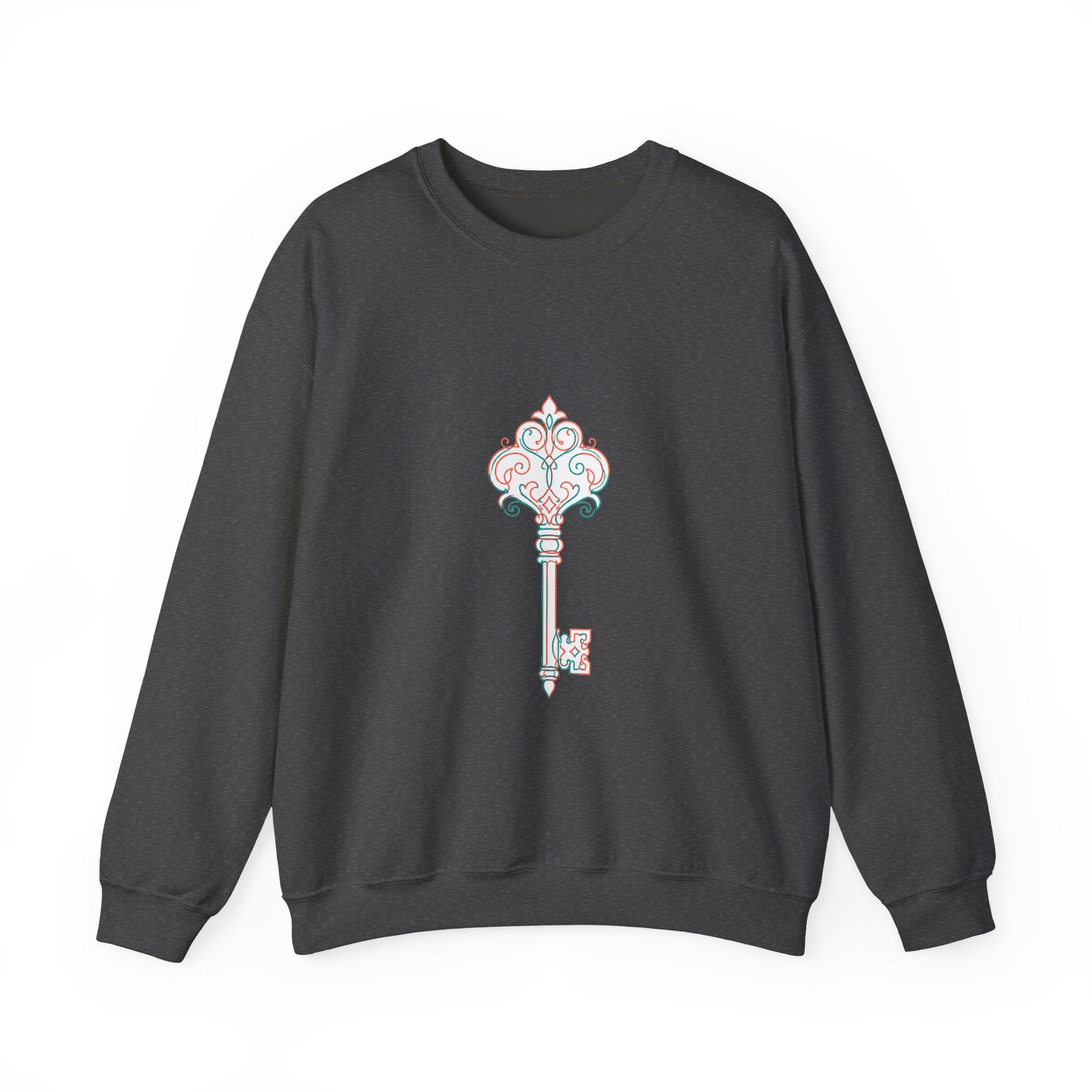 Matching Couple Sweatshirt - Key & Lock Matching Couple Crewneck Sweatshirt Minimalist Art His Hers Valentine Gift - Design A