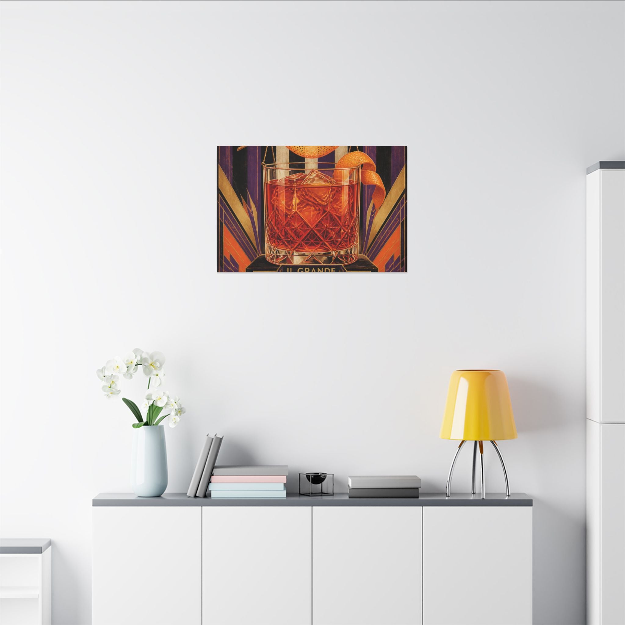 Negroni Trapeze Act Wall Art Canvas 16×20 Art Deco Entryway Decor Maximalist Print