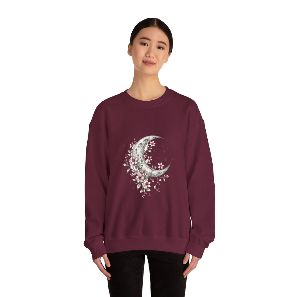 Matching Couple Sweatshirt - Sun & Moon Matching Couple Crewneck Sweatshirt Hand-Drawn Art His Hers Best Friend Gift - Design A