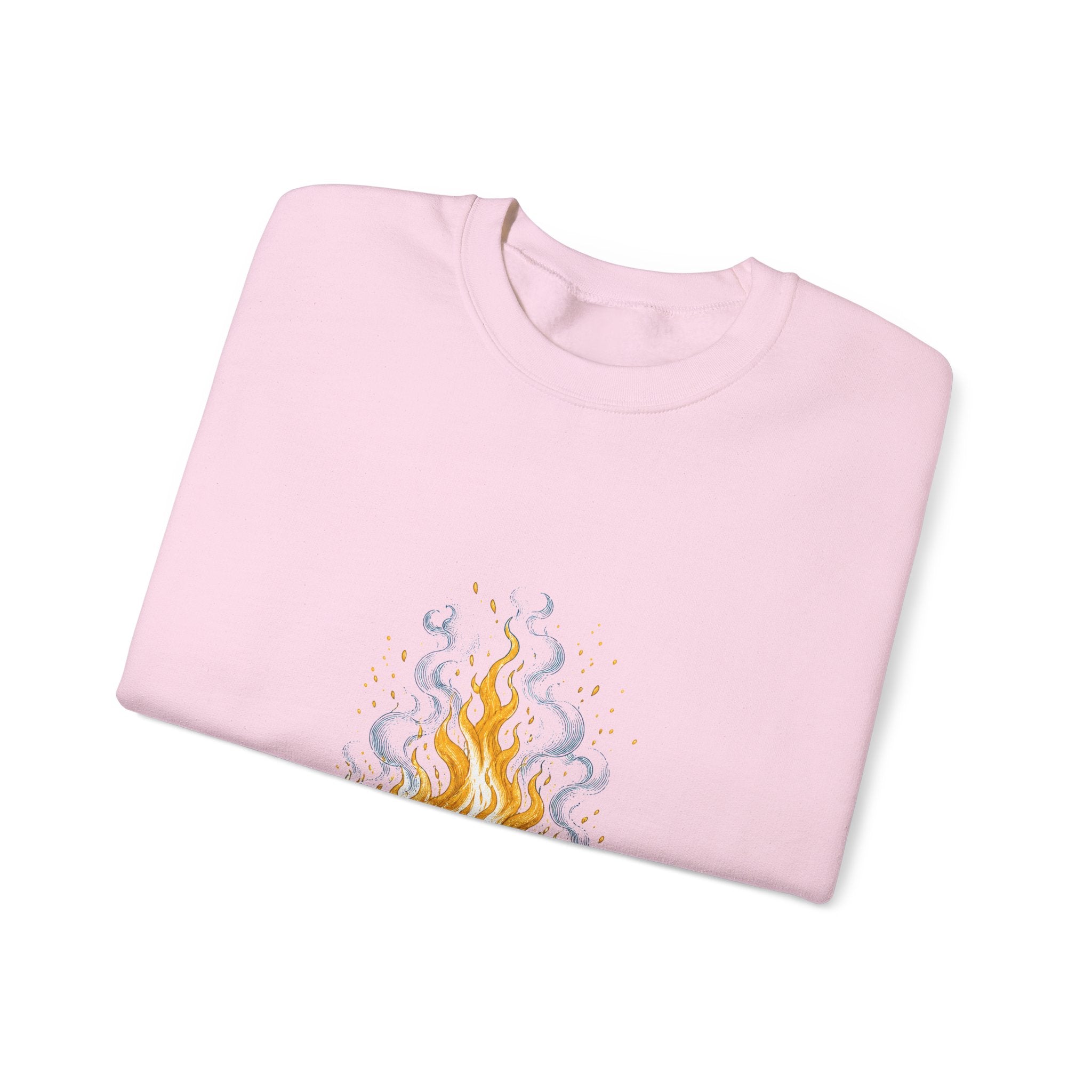 Matching Couple Sweatshirt - Wildfire & Waterfall Matching Couple Comfort Colors Crew Hand-Drawn Art His Hers Anniversary Gift - Design A