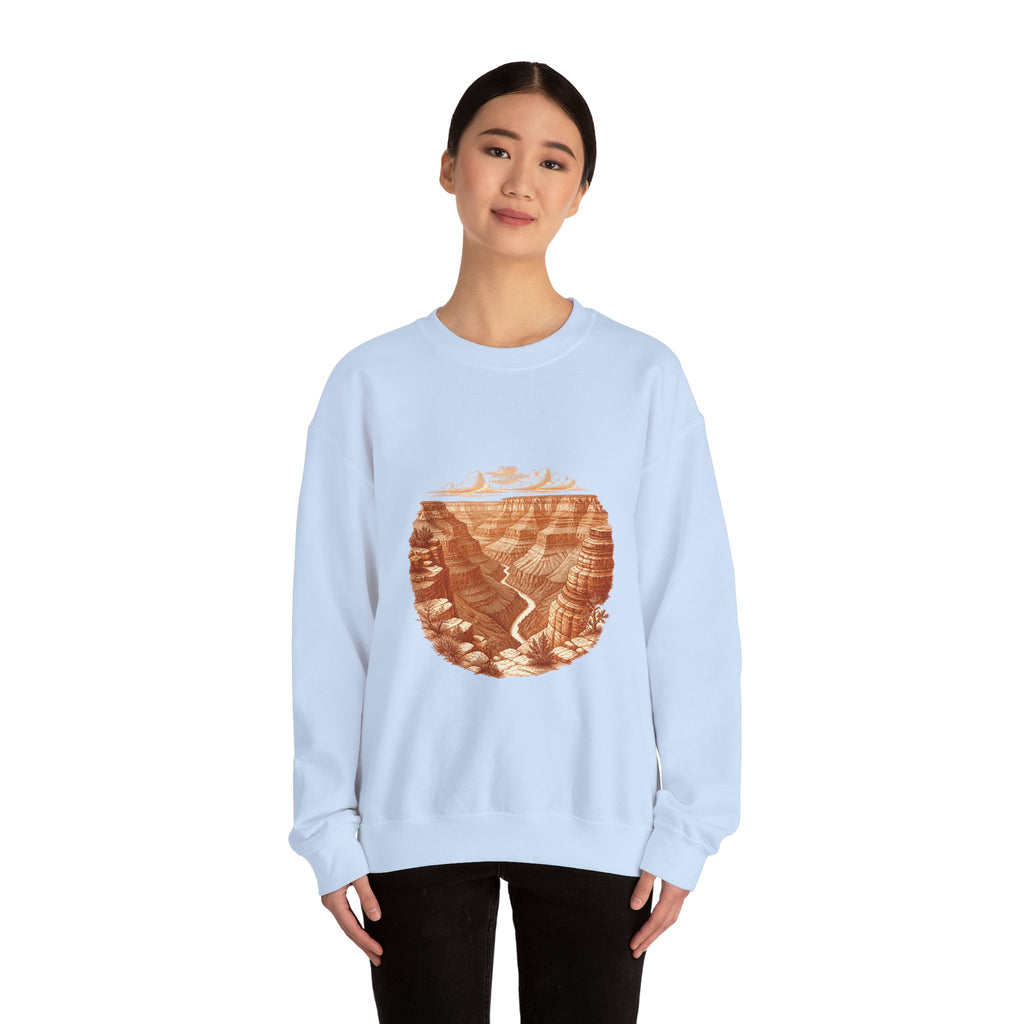 Matching Couple Sweatshirt - Lavender Fields & Canyon Matching Couple Premium Fleece Sweatshirt Vintage Art His Hers Honeymoon Gift - Design B