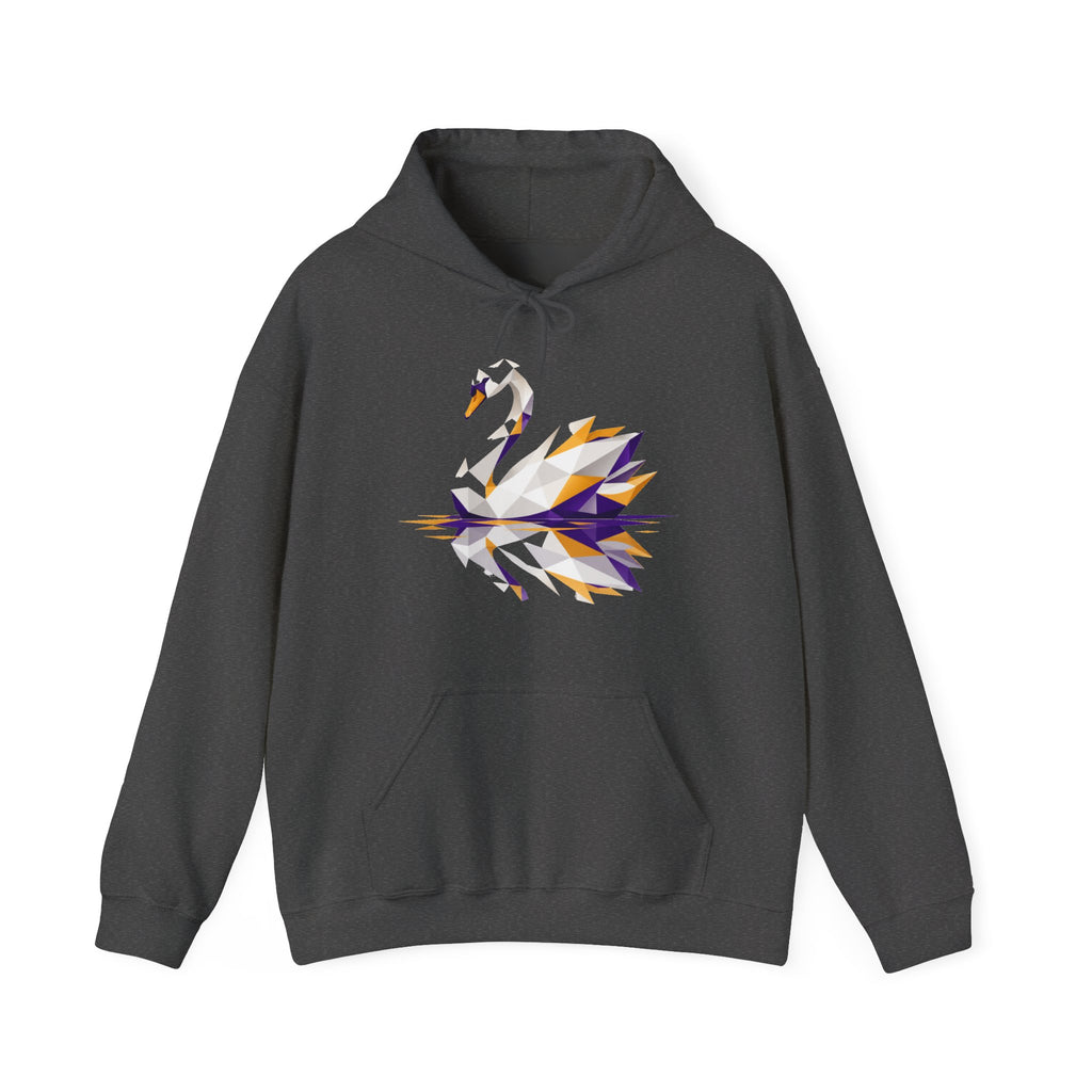 Matching Couple Sweatshirt - Raven & Swan Matching Couple Hooded Sweatshirt Geometric Art His Hers Couple Gift - Design B