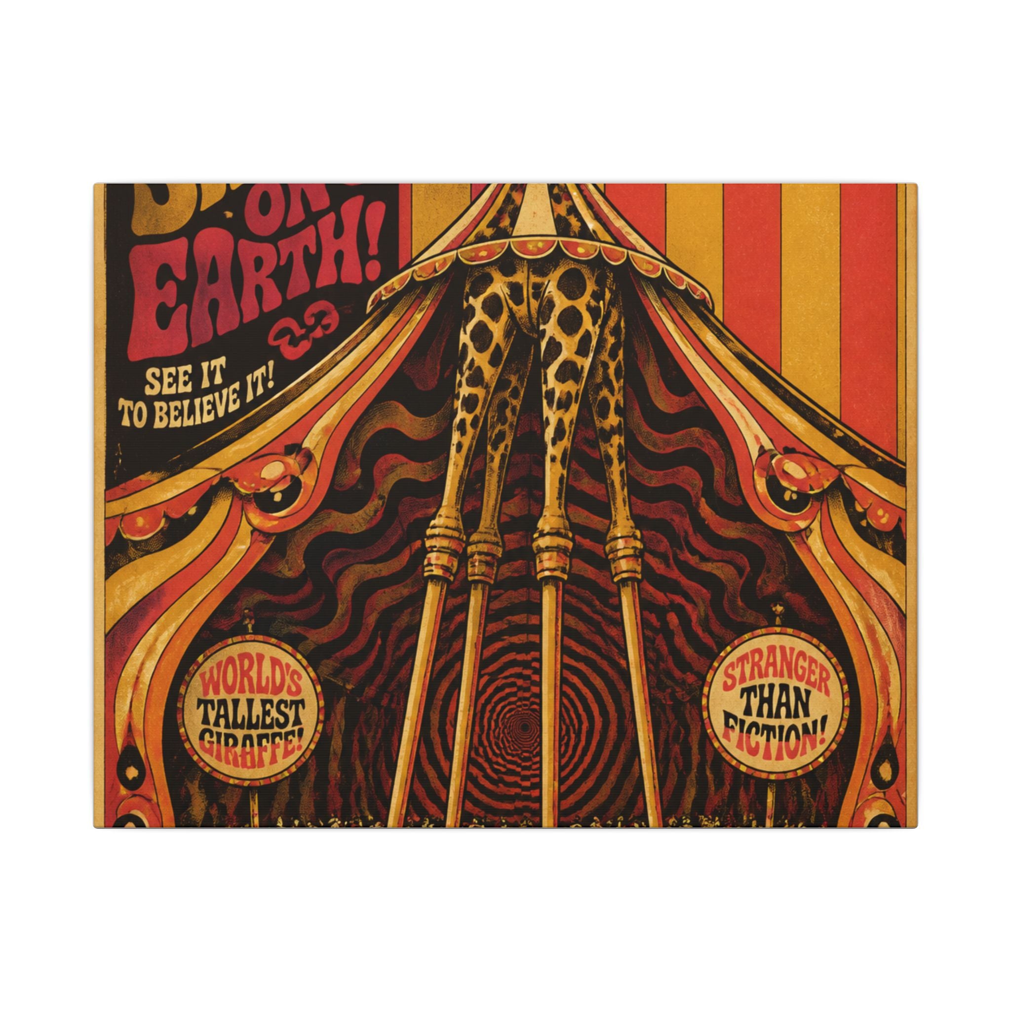 Giraffe on Stilts Wall Art Canvas 16×20 Psychedelic Cafe Decor Maximalist Print