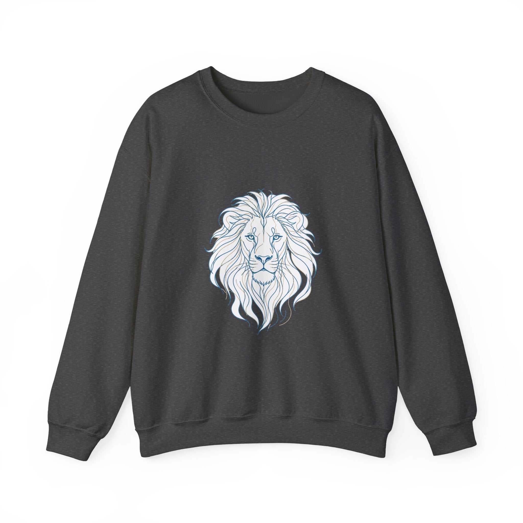 Matching Couple Sweatshirt - Lion & Lamb Matching Couple Crewneck Sweatshirt Minimalist Art His Hers Valentine Gift - Design A