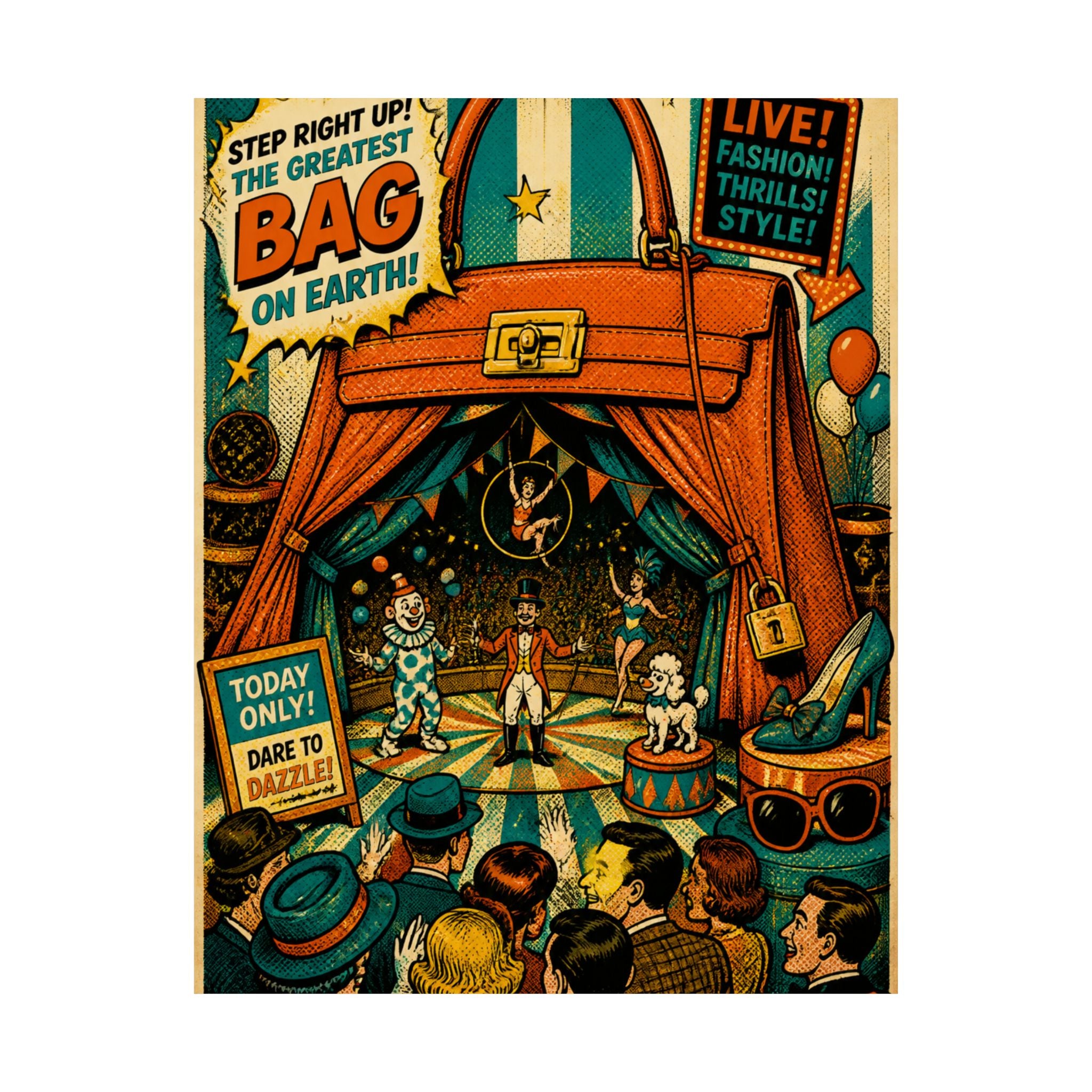 Handbag Big Top Wall Art Poster 18×24 Pop Art Living Room Decor Maximalist Print