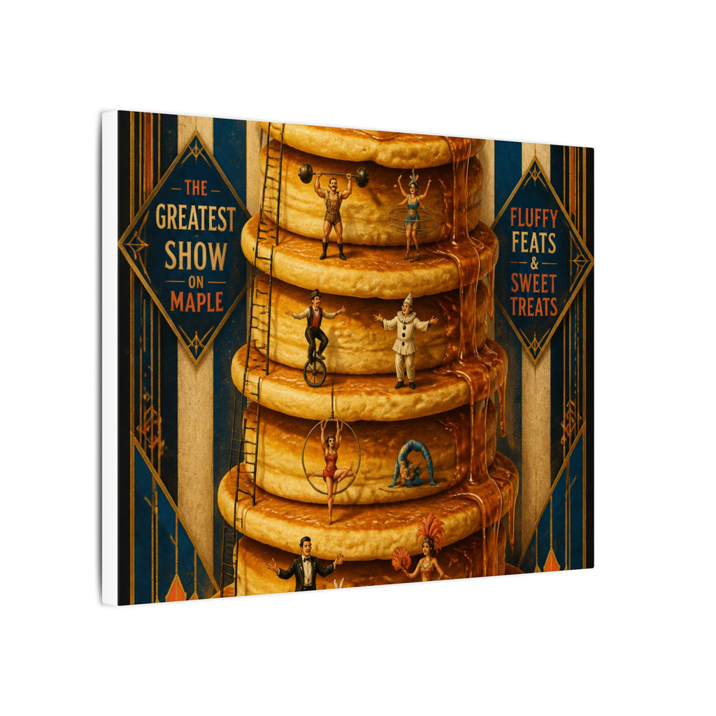 Pancake Stack Platform Wall Art Canvas 16×20 Art Deco Entryway Decor Maximalist Print