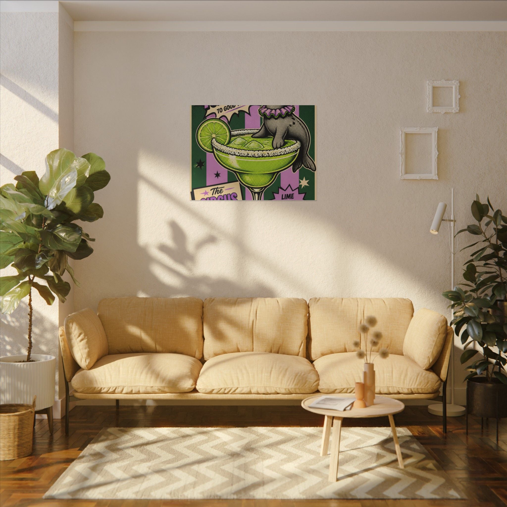 Margarita Balancing Seal Wall Art Canvas 16×20 Pop Art Living Room Decor Maximalist Print