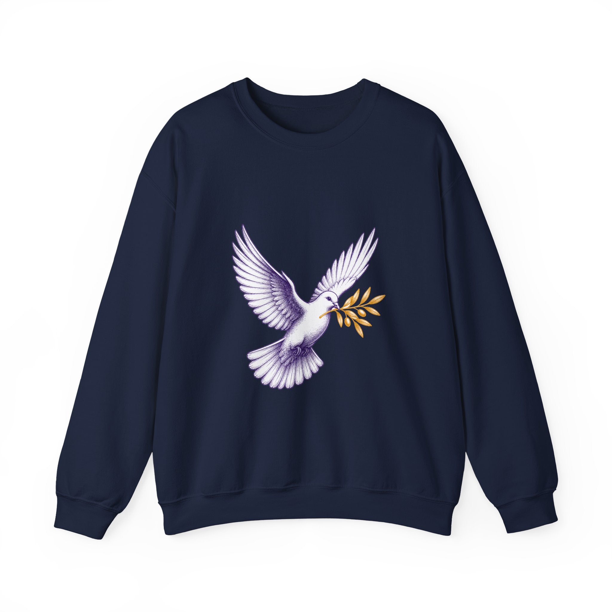 Matching Couple Sweatshirt - Wolf & Dove Matching Couple Crewneck Sweatshirt Hand-Drawn Art His Hers Best Friend Gift - Design B
