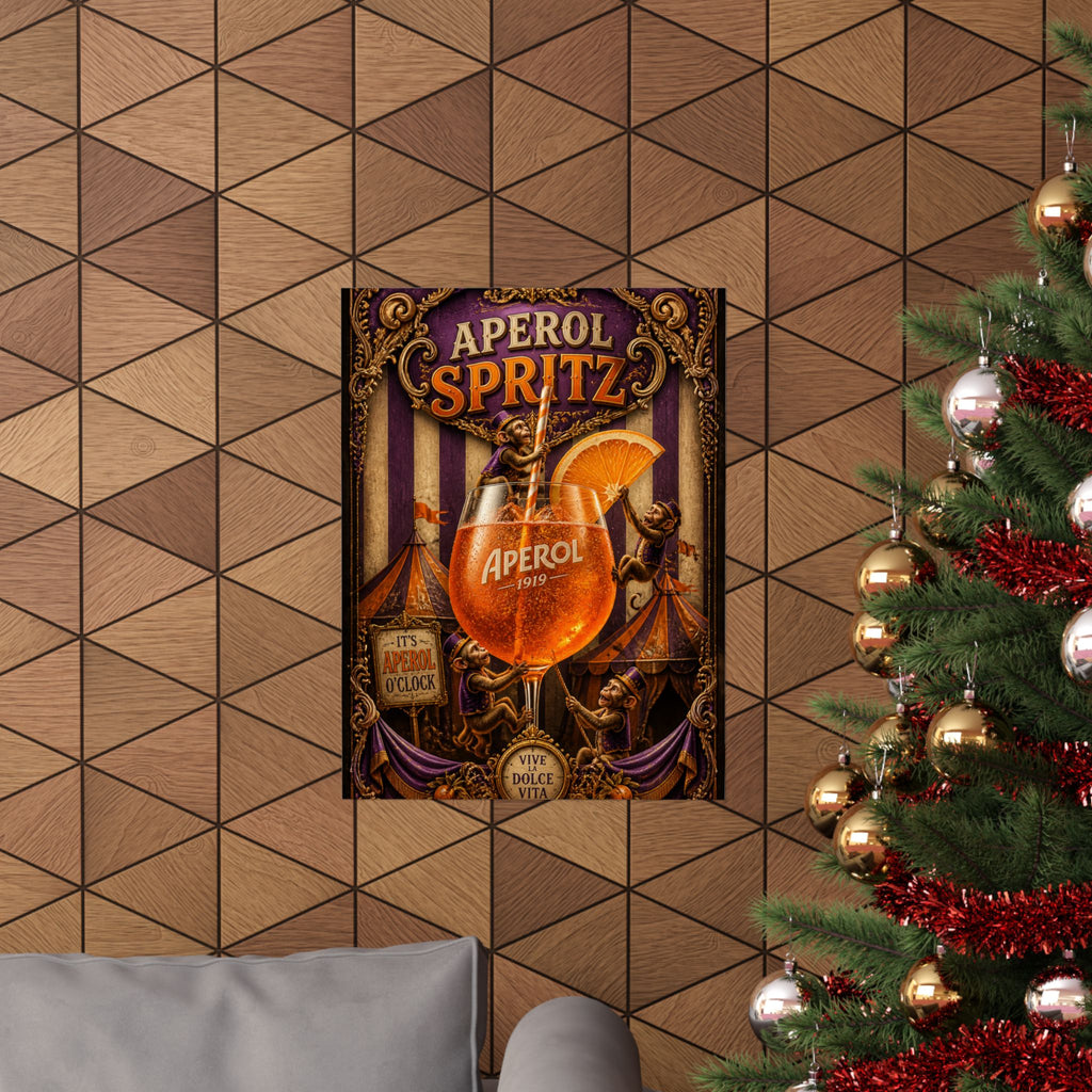 Aperol Spritz Monkeys Wall Art Poster 24×36 Baroque Studio Decor Maximalist Print
