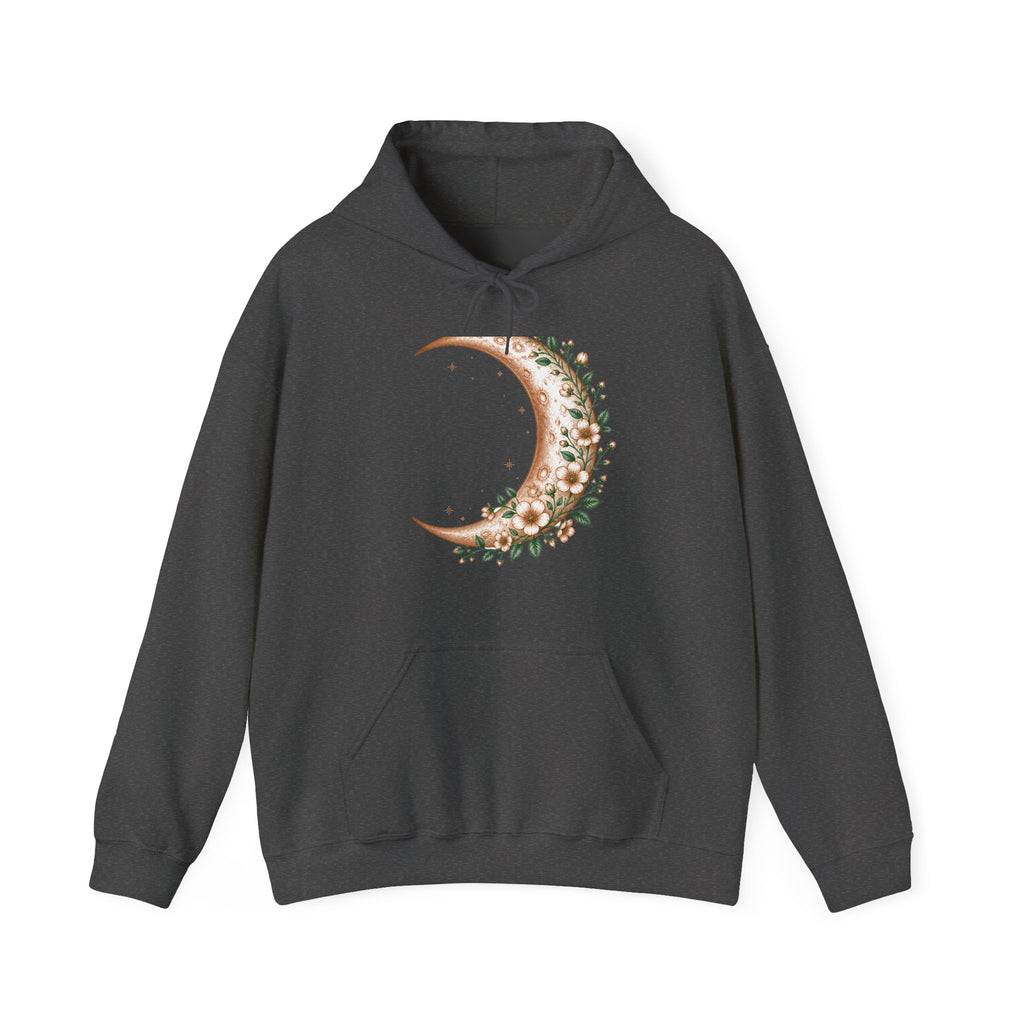 Matching Couple Sweatshirt - Waxing & Waning Moon Matching Couple Hooded Sweatshirt Vintage Art His Hers Wedding Gift - Design A