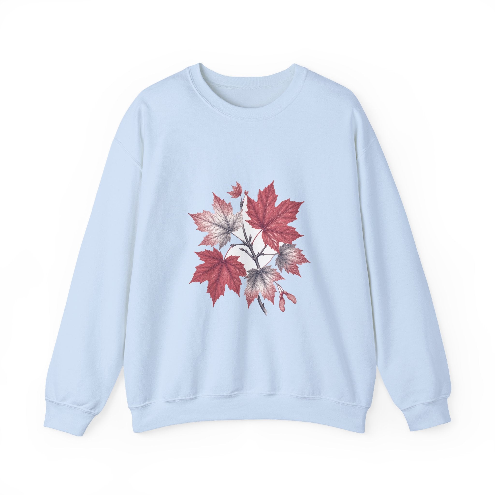 Matching Couple Sweatshirt - Cherry Blossom & Maple Leaf Matching Couple Crewneck Sweatshirt Vintage Art His Hers Wedding Gift - Design B