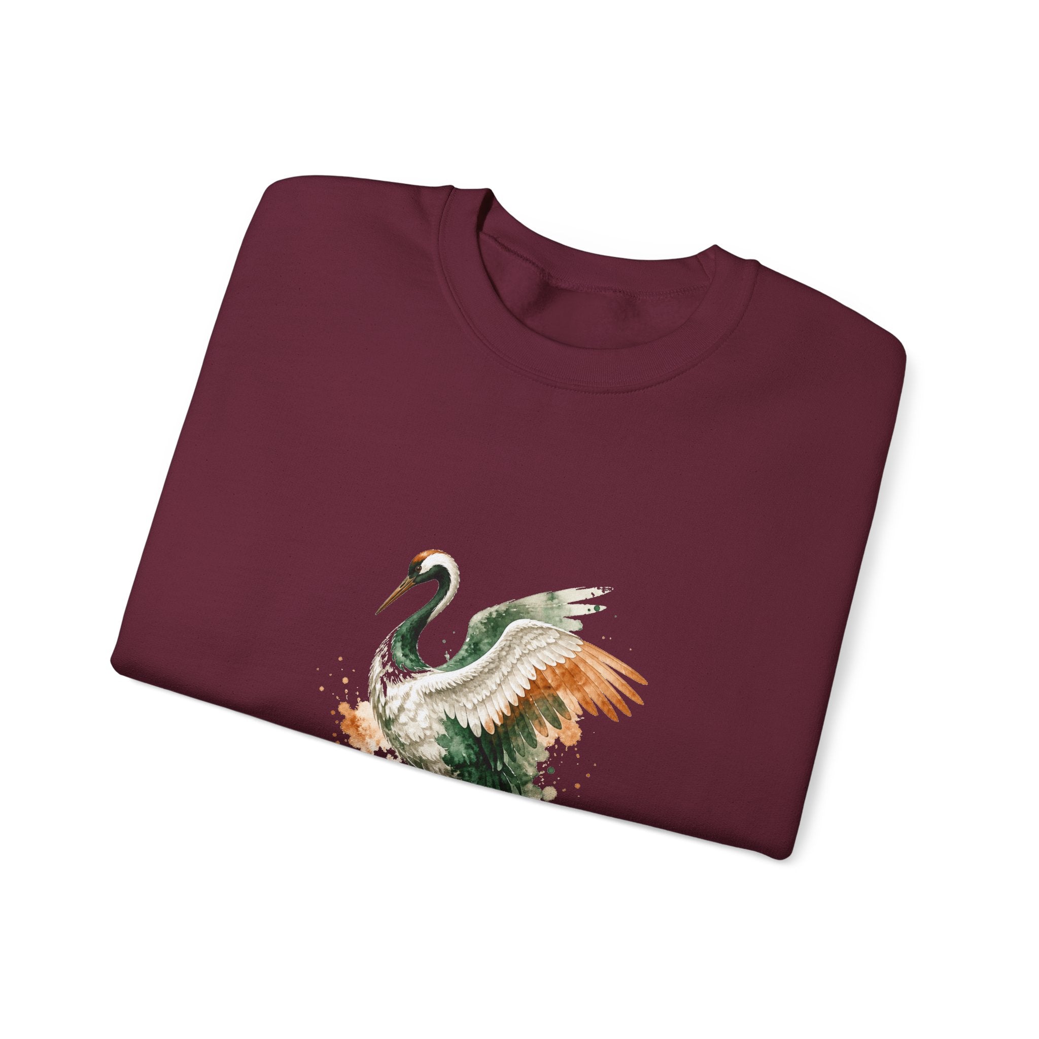 Matching Couple Sweatshirt - Tiger & Crane Matching Couple Premium Fleece Sweatshirt Watercolor Art His Hers Birthday Gift - Design B
