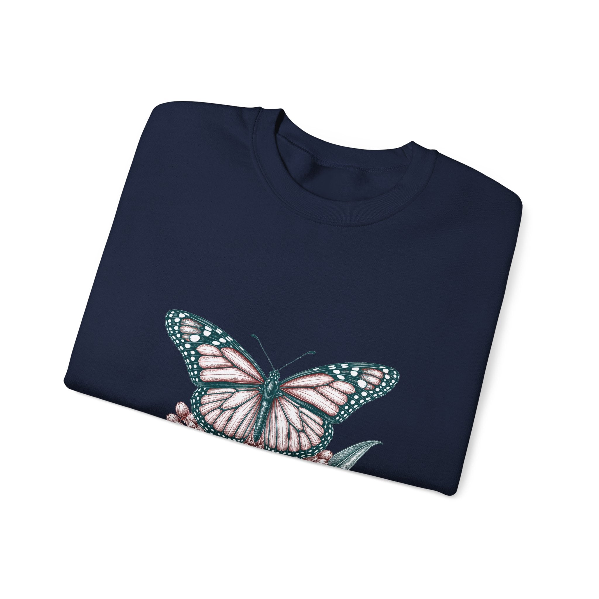 Matching Couple Sweatshirt - Butterfly & Moth Matching Couple Premium Fleece Sweatshirt Hand-Drawn Art His Hers Anniversary Gift - Design A