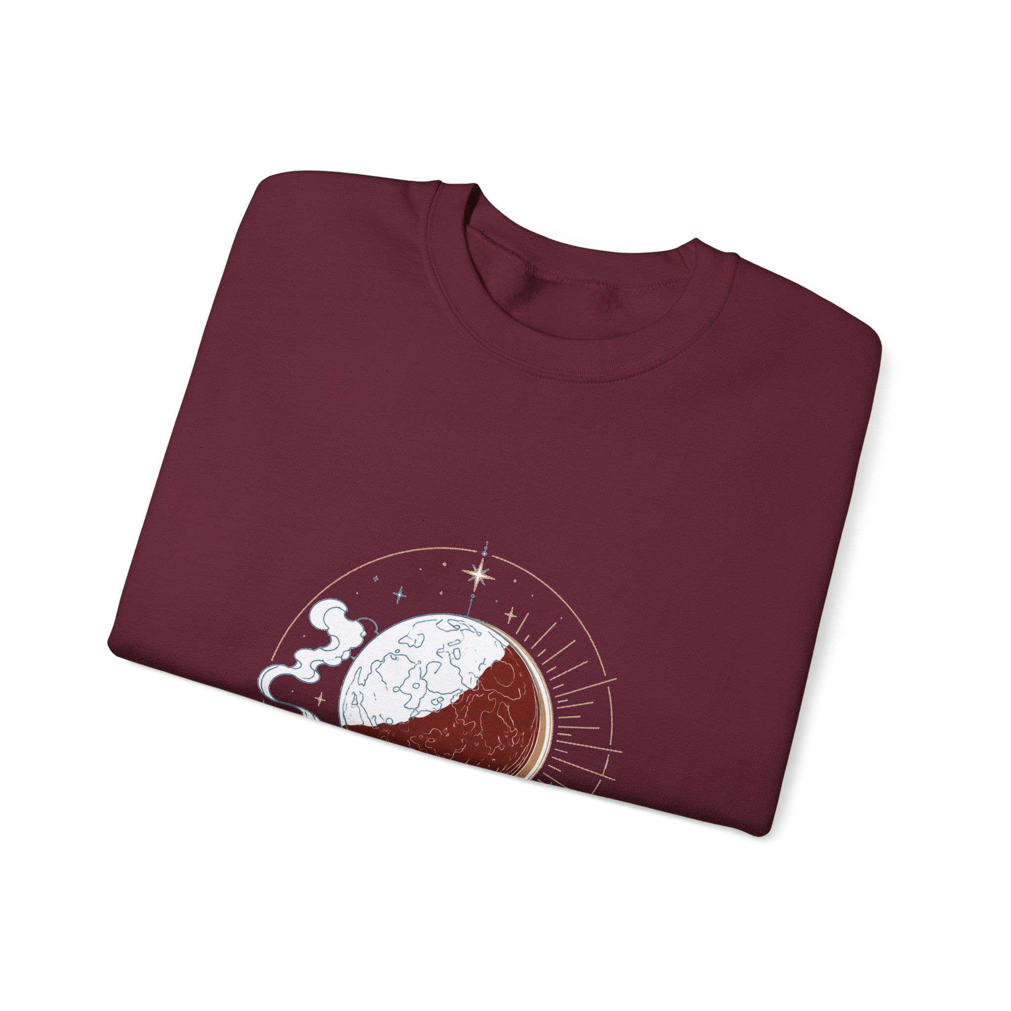 Matching Couple Sweatshirt - Solar & Lunar Eclipse Matching Couple Comfort Colors Crew Minimalist Art His Hers Christmas Gift - Design B