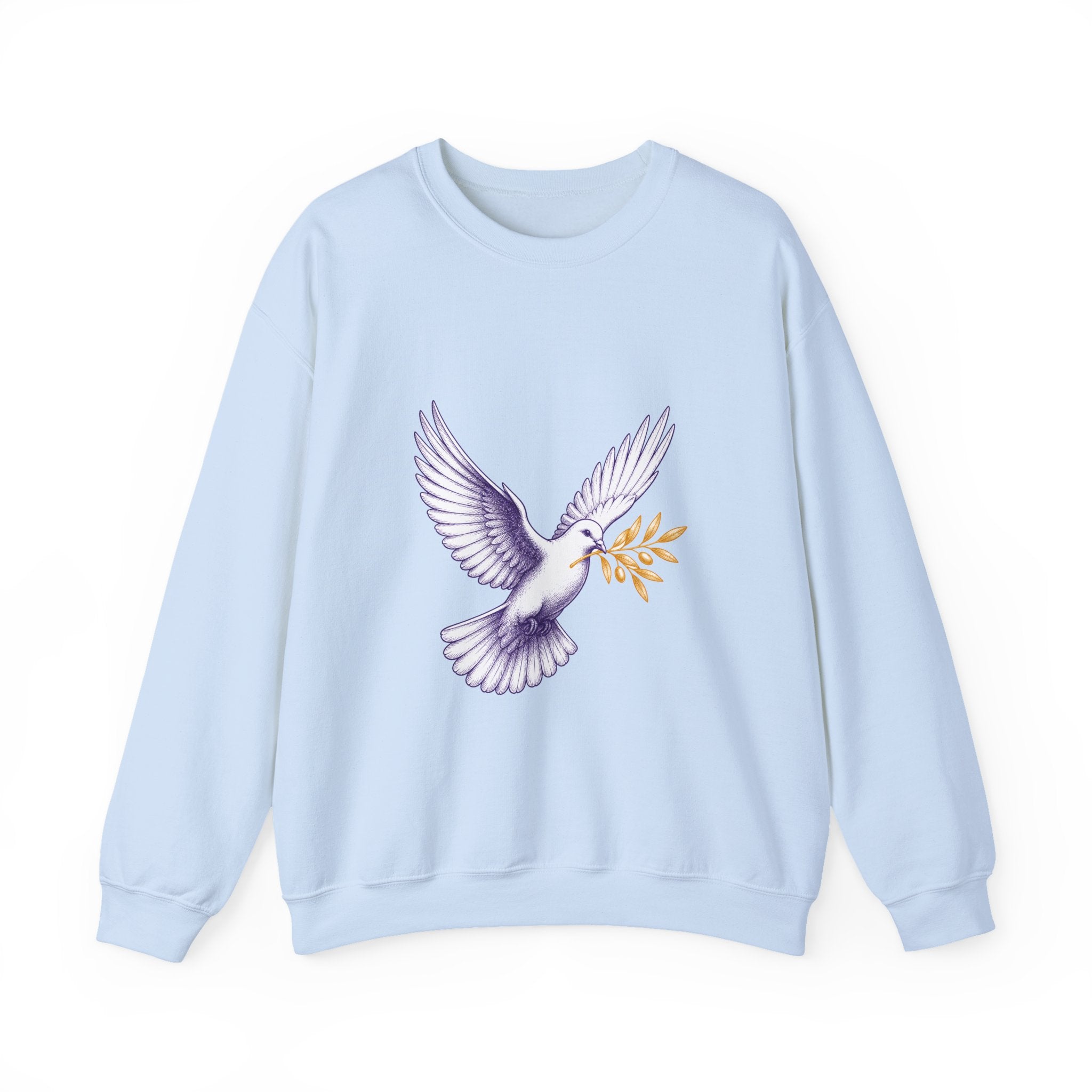 Matching Couple Sweatshirt - Wolf & Dove Matching Couple Crewneck Sweatshirt Hand-Drawn Art His Hers Best Friend Gift - Design B