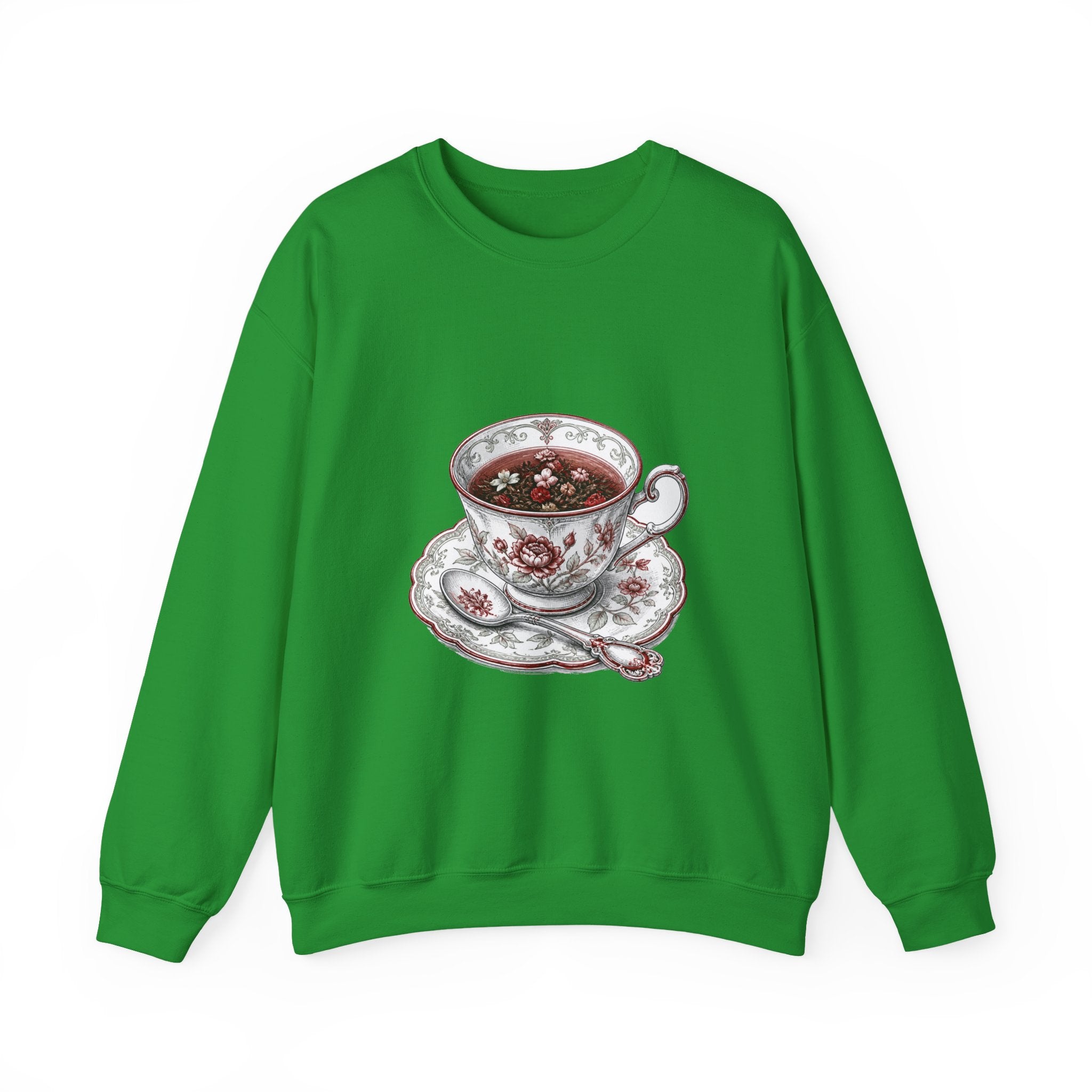 Matching Couple Sweatshirt - Coffee & Tea Matching Couple Premium Fleece Sweatshirt Hand-Drawn Art His Hers Anniversary Gift - Design B