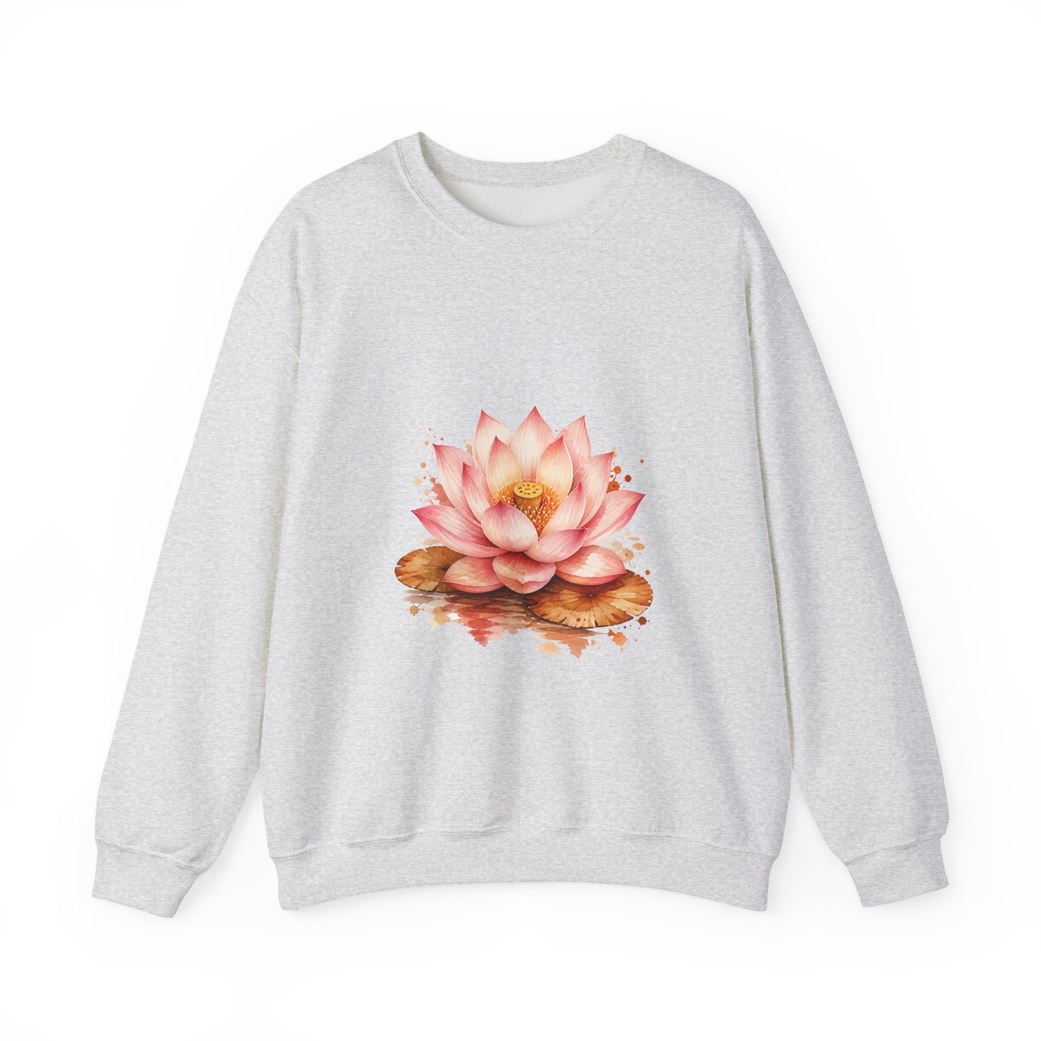 Matching Couple Sweatshirt - Open & Closed Lotus Matching Couple Comfort Colors Crew Watercolor Art His Hers Birthday Gift - Design A