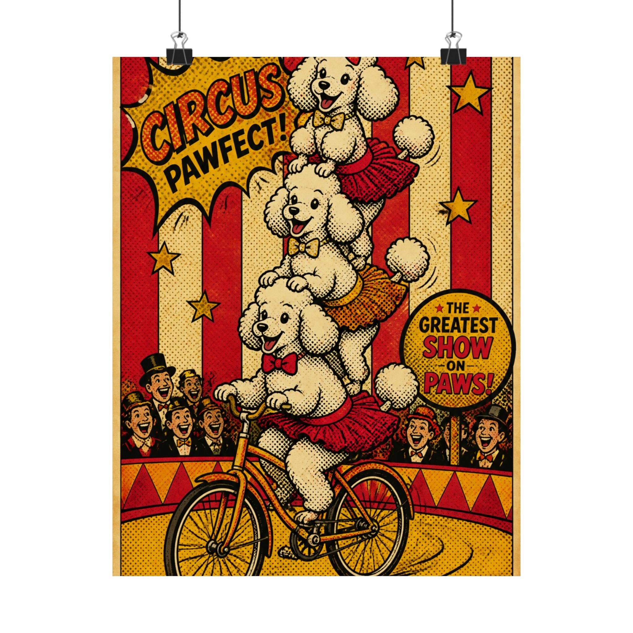 Poodle Stack Bicycle Wall Art Poster 18×24 Pop Art Living Room Decor Maximalist Print