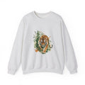 Matching Couple Sweatshirt - Tiger & Crane Matching Couple Premium Fleece Sweatshirt Watercolor Art His Hers Birthday Gift - Design A