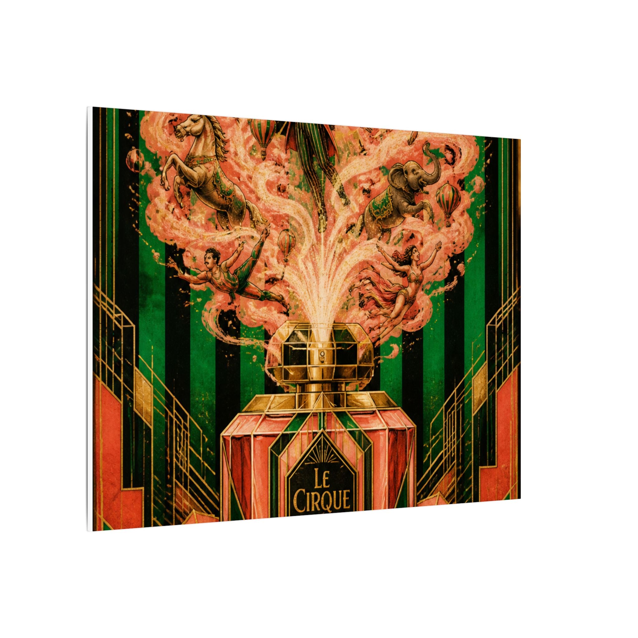 Perfume Bottle Fountain Wall Art Canvas 16×20 Art Deco Entryway Decor Maximalist Print