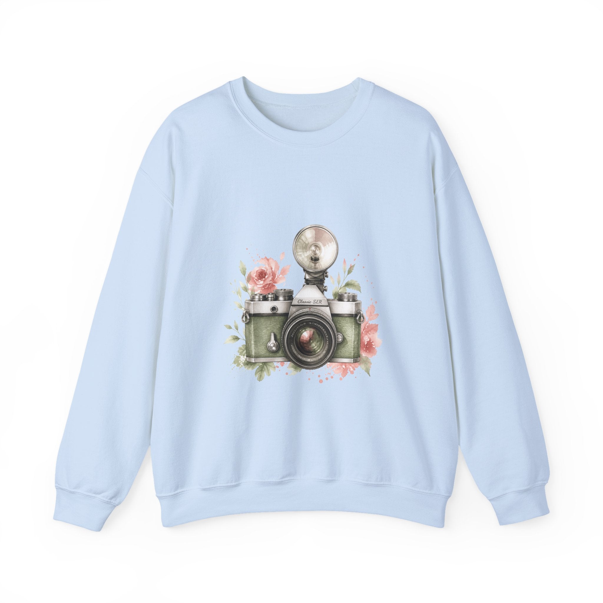 Matching Couple Sweatshirt - Camera & Film Matching Couple Crewneck Sweatshirt Watercolor Art His Hers Engagement Gift - Design A