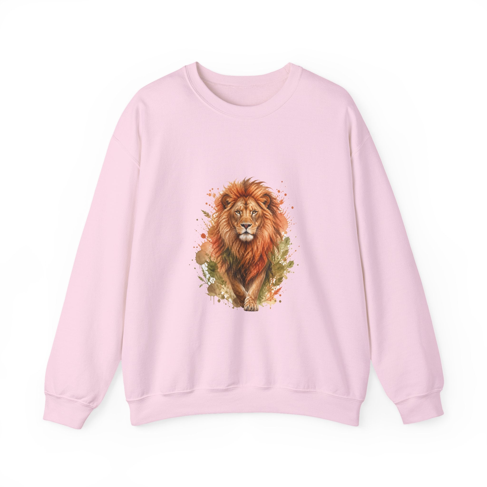 Matching Couple Sweatshirt - Lion & Lamb Matching Couple Comfort Colors Crew Watercolor Art His Hers Birthday Gift - Design A