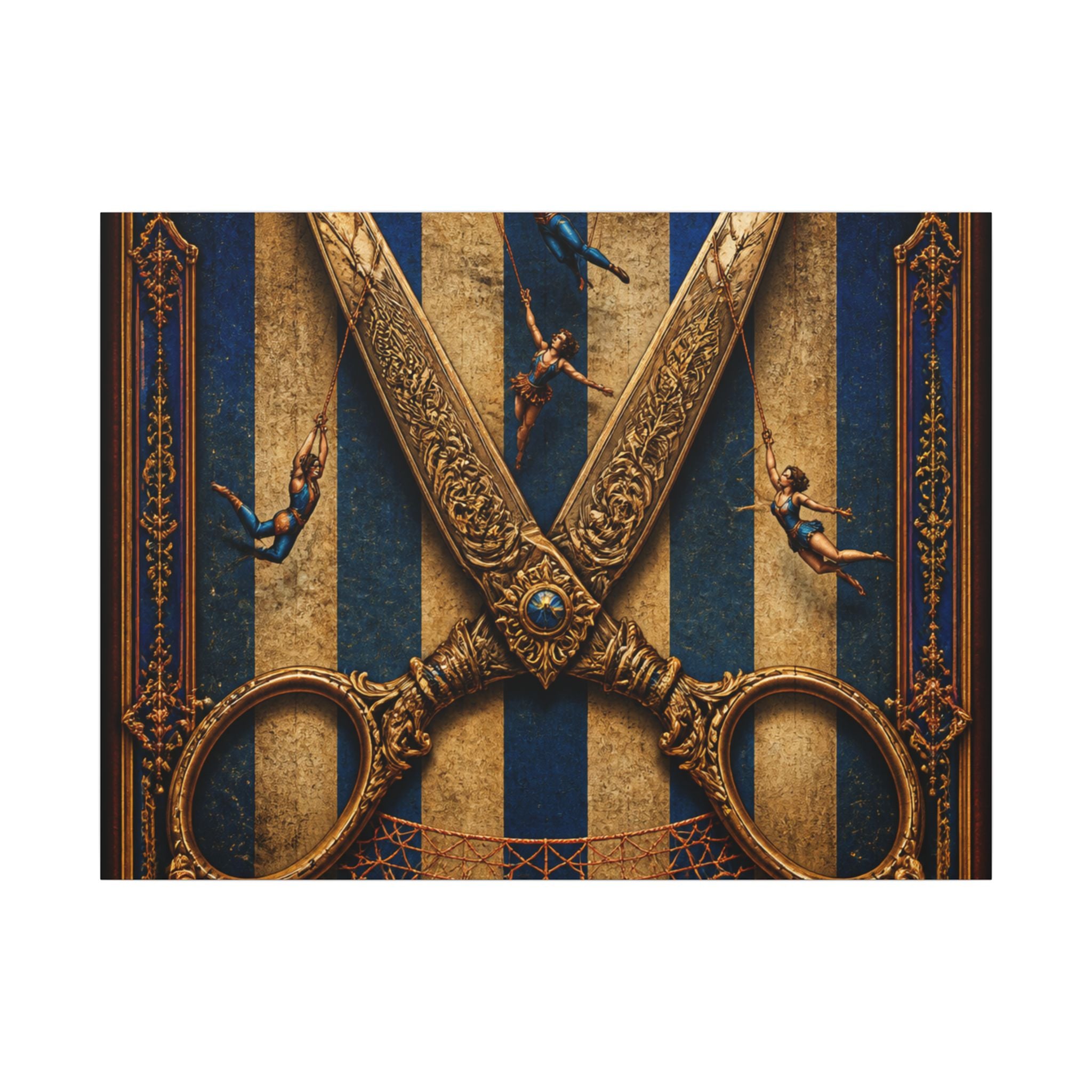 Giant Scissors Trapeze Wall Art Canvas 16×20 Baroque Home Office Decor Maximalist Print