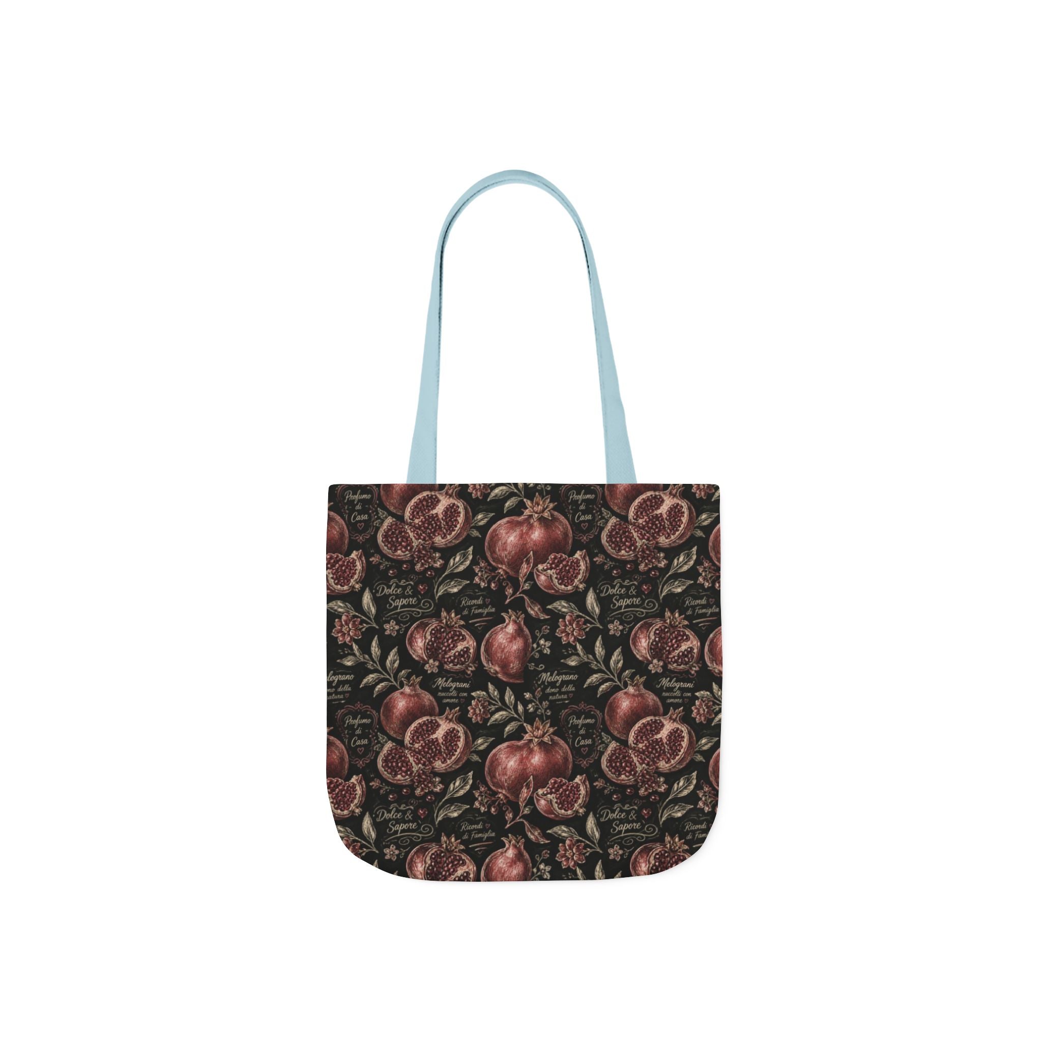 Split Pomegranates Canvas Tote Bag Mediterranean Kitchen Chalk Art Design Italian Cottagecore Gift
