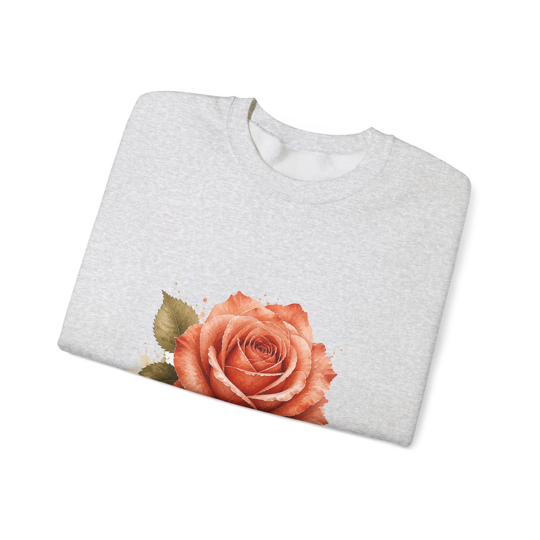 Matching Couple Sweatshirt - Rose & Thorn Matching Couple Premium Fleece Sweatshirt Watercolor Art His Hers Birthday Gift - Design A