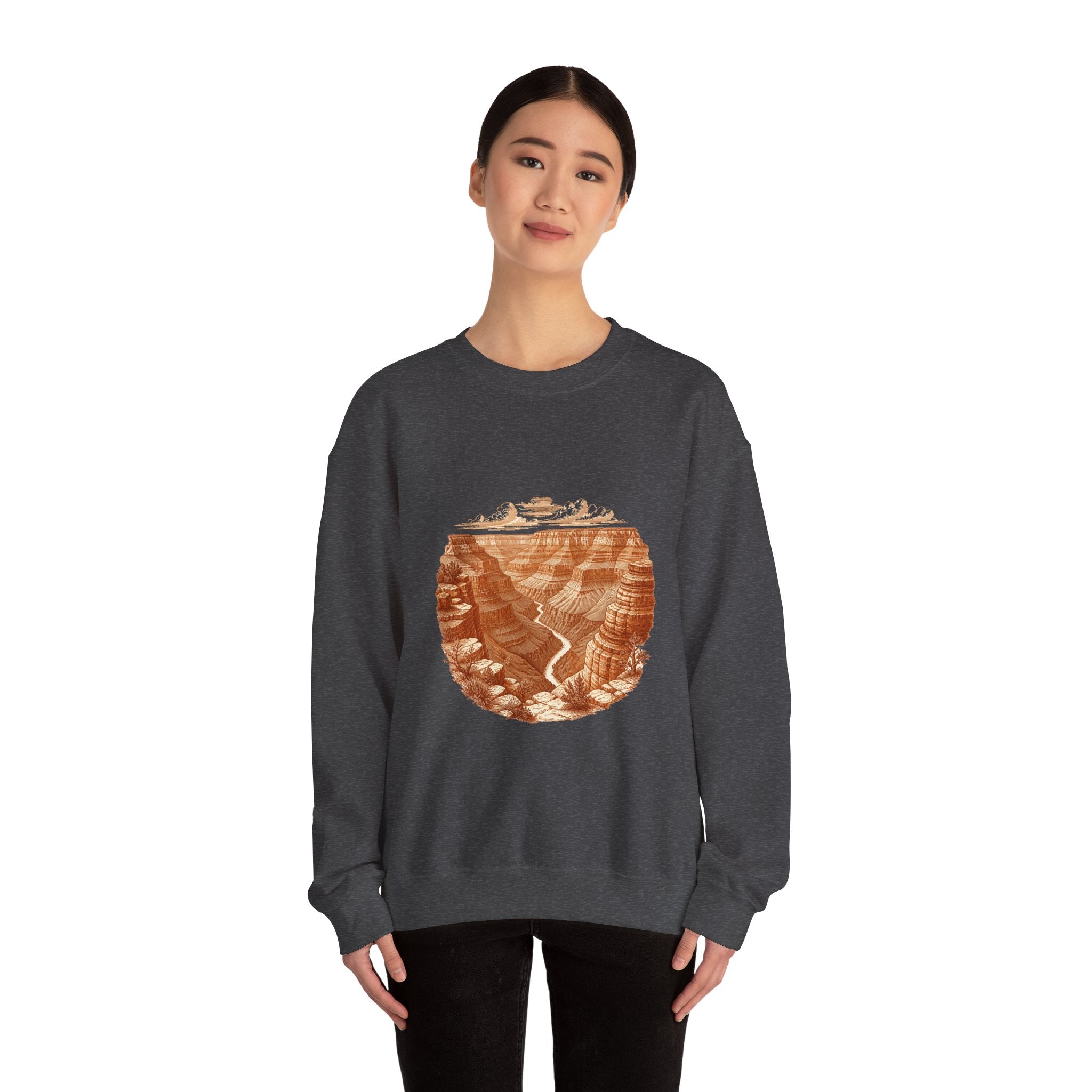 Matching Couple Sweatshirt - Lavender Fields & Canyon Matching Couple Premium Fleece Sweatshirt Vintage Art His Hers Honeymoon Gift - Design B
