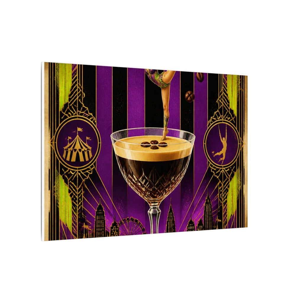 Espresso Martini Acrobat Wall Art Canvas 24×36 Art Deco Bar Area Decor Maximalist Print
