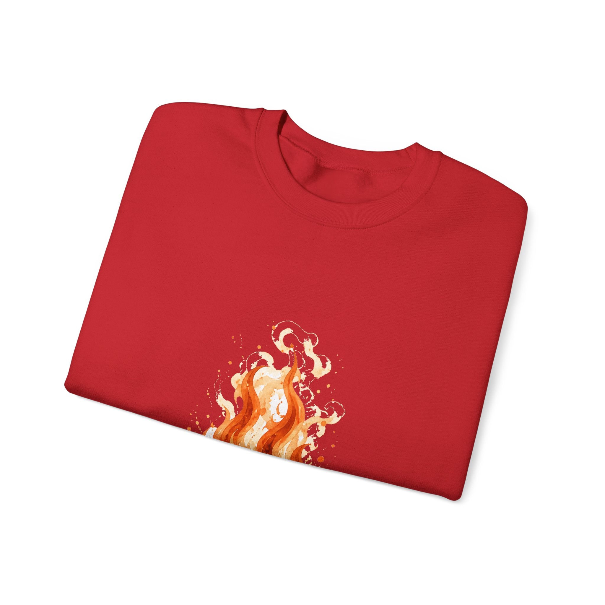 Matching Couple Sweatshirt - Wildfire & Waterfall Matching Couple Comfort Colors Crew Watercolor Art His Hers Birthday Gift - Design A