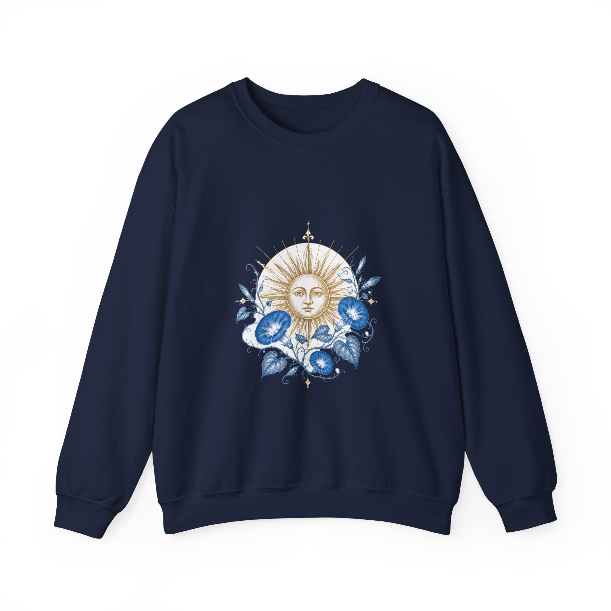 Matching Couple Sweatshirt - Sun & Moon Matching Couple Premium Fleece Sweatshirt Vintage Art His Hers Honeymoon Gift - Design B