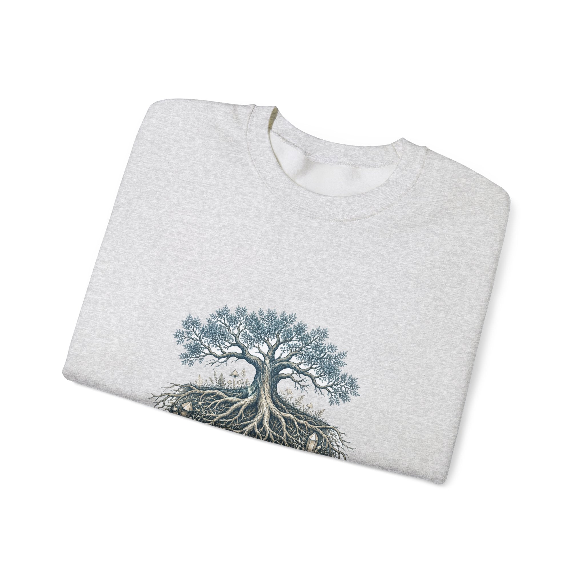 Matching Couple Sweatshirt - Ancient Oak & Deep Roots Matching Couple Comfort Colors Crew Hand-Drawn Art His Hers Anniversary Gift - Design B
