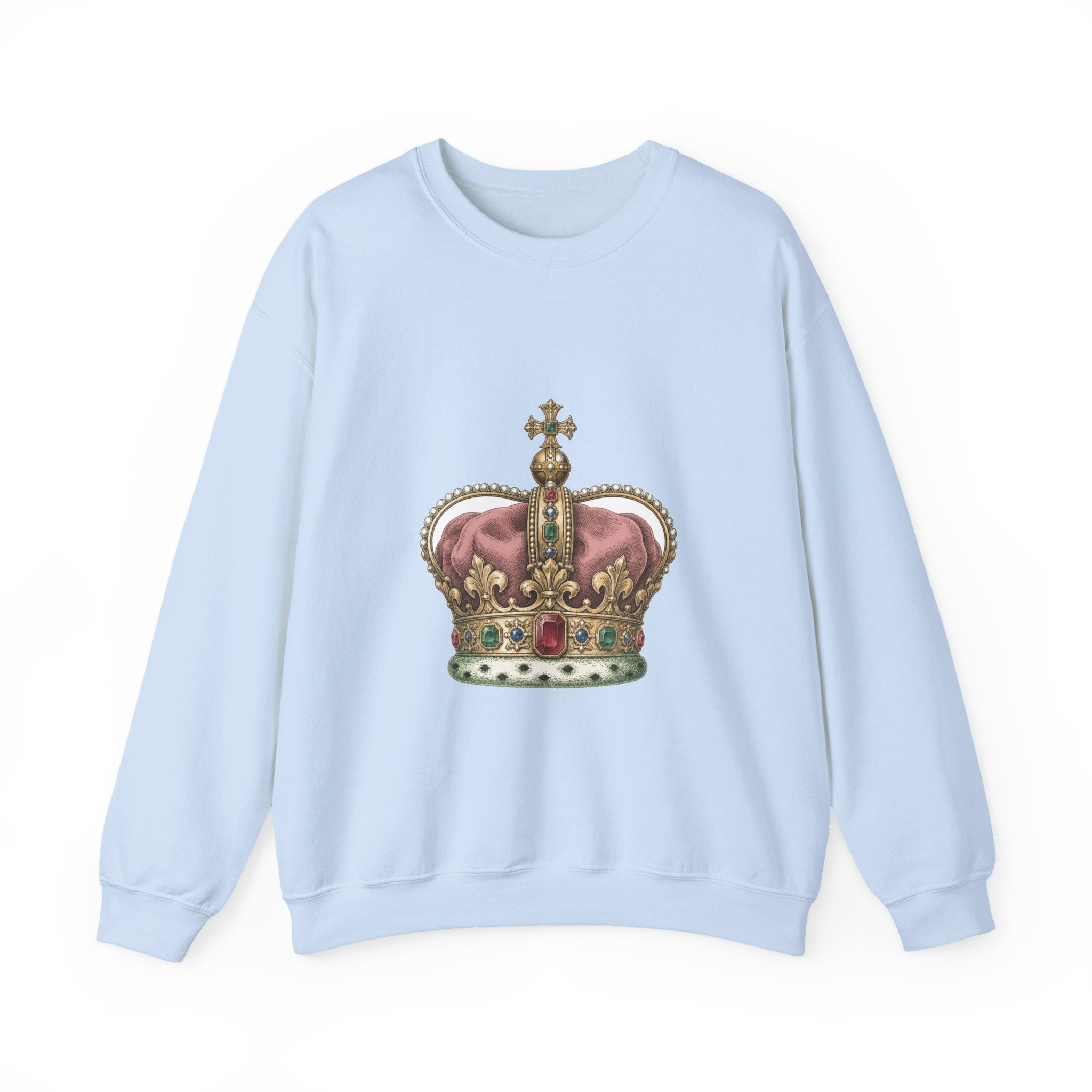 Matching Couple Sweatshirt - Crown & Shield Matching Couple Comfort Colors Crew Vintage Art His Hers Honeymoon Gift - Design A
