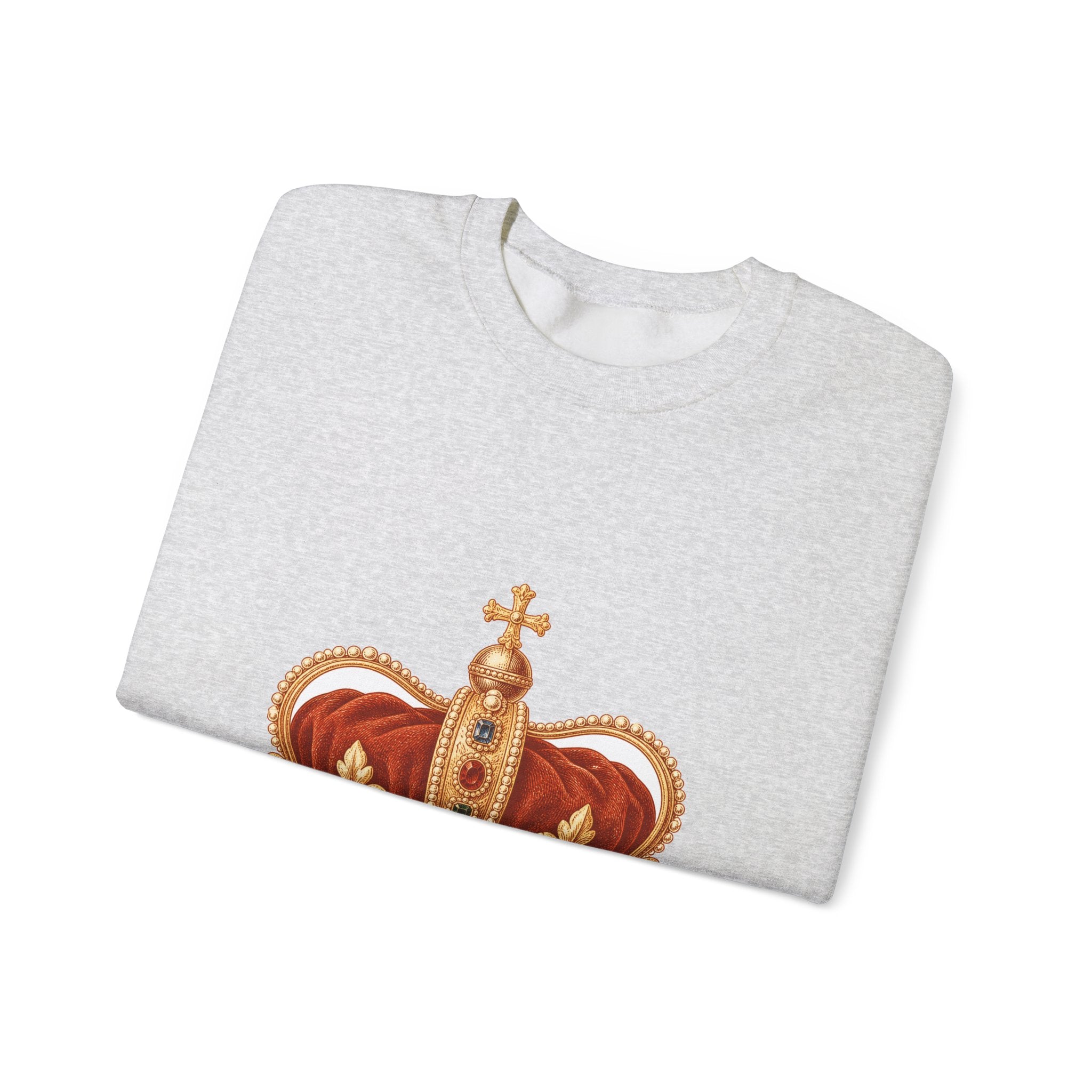 Matching Couple Sweatshirt - Crown & Shield Matching Couple Premium Fleece Sweatshirt Vintage Art His Hers Honeymoon Gift - Design A