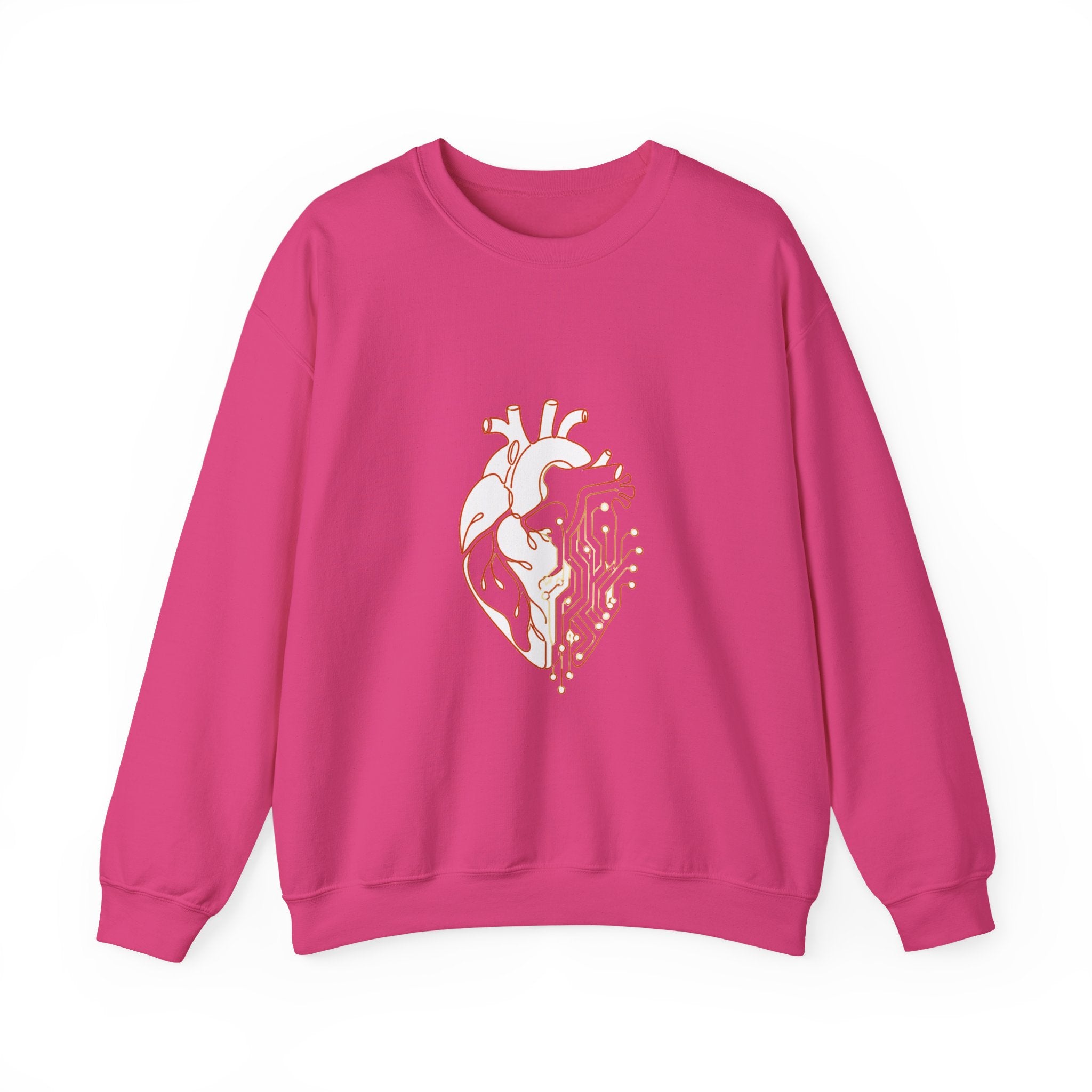 Matching Couple Sweatshirt - Robot & Heart Matching Couple Crewneck Sweatshirt Minimalist Art His Hers Valentine Gift - Design B