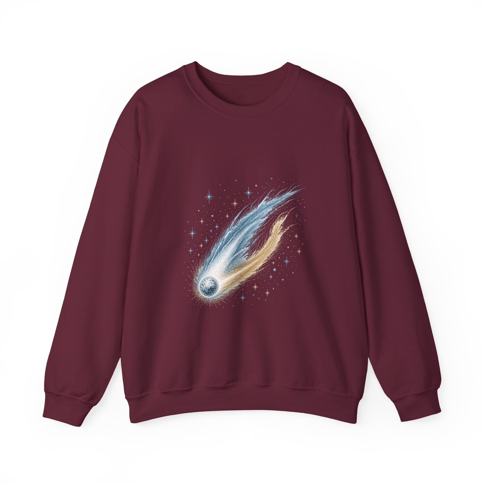 Matching Couple Sweatshirt - Comet & Asteroid Matching Couple Premium Fleece Sweatshirt Hand-Drawn Art His Hers Anniversary Gift - Design A