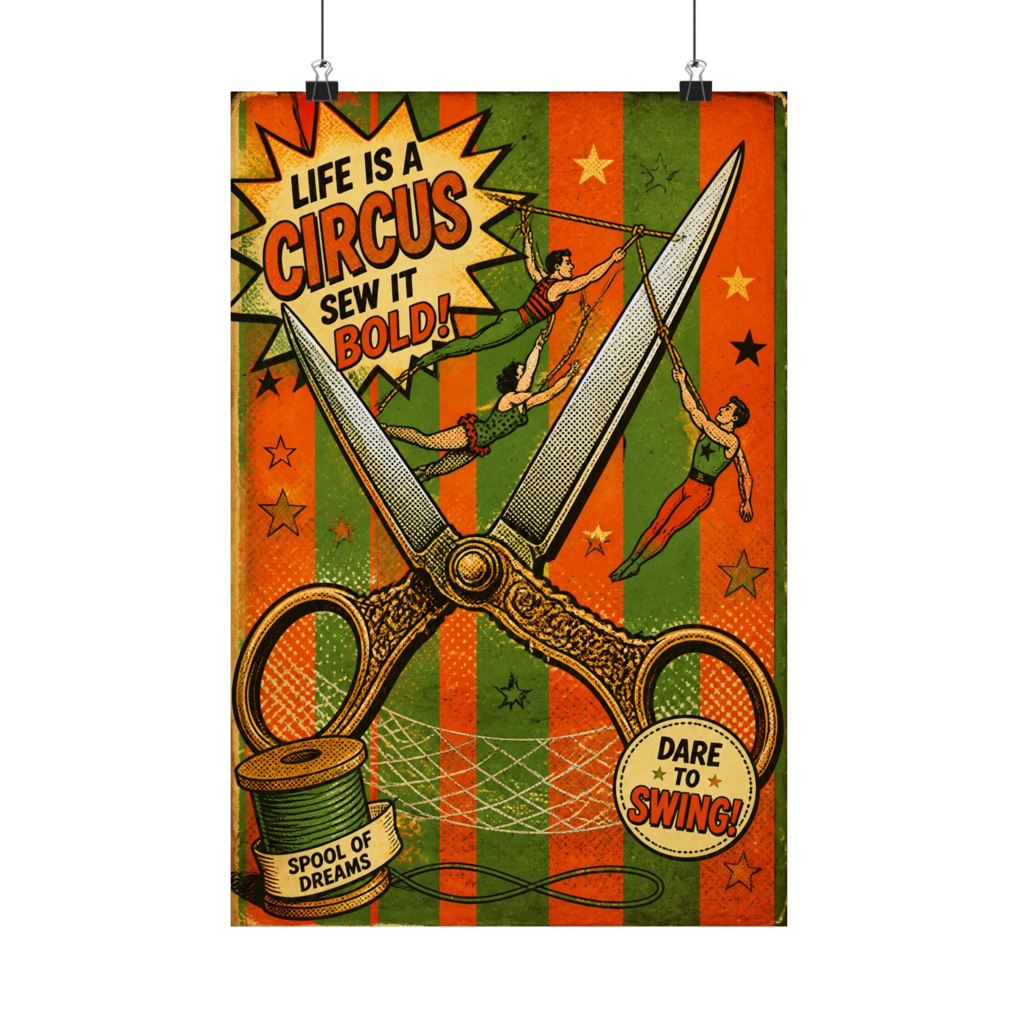 Giant Scissors Trapeze Wall Art Poster 24×36 Pop Art Restaurant Decor Maximalist Print