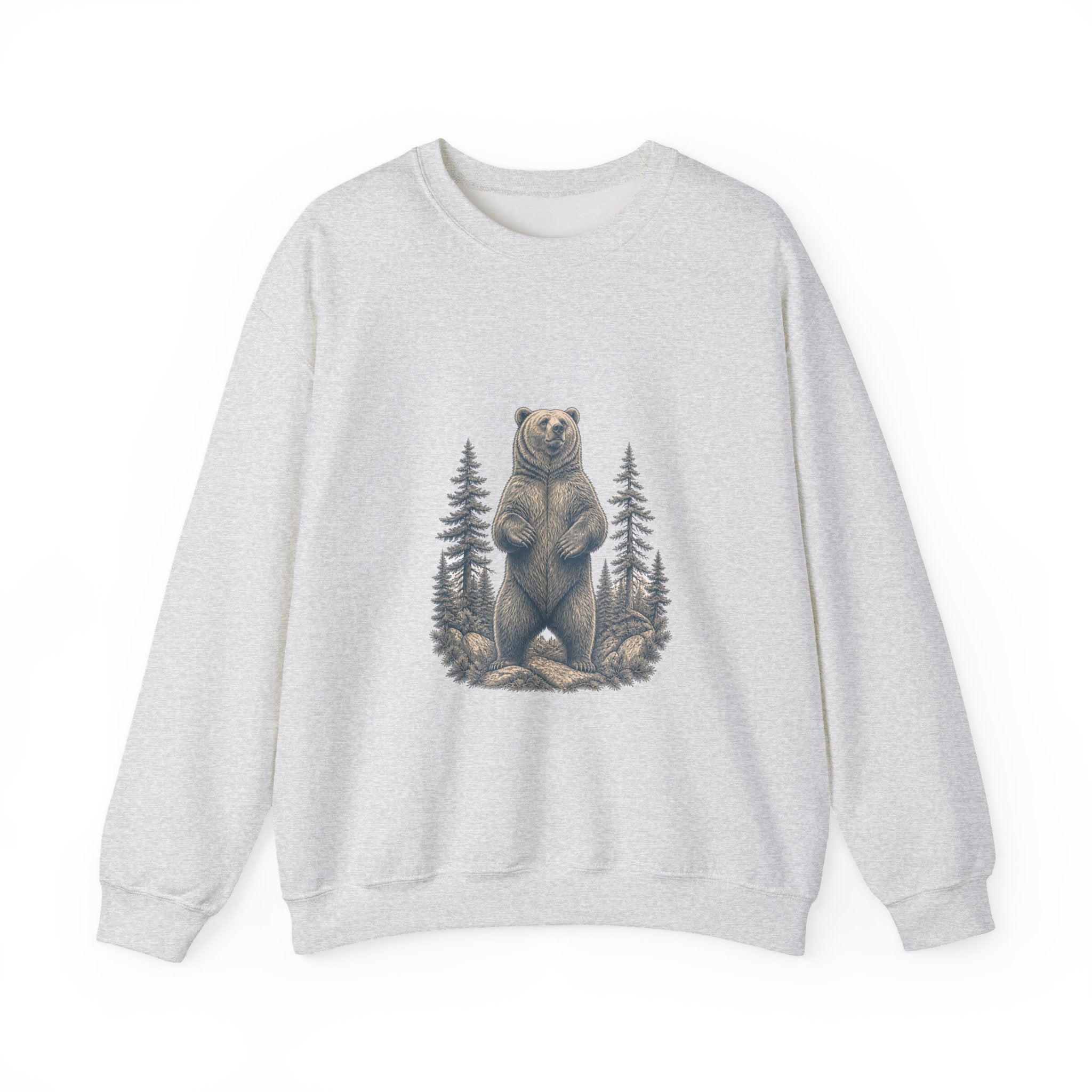 Matching Couple Sweatshirt - Bear & Deer Matching Couple Comfort Colors Crew Vintage Art His Hers Honeymoon Gift - Design A