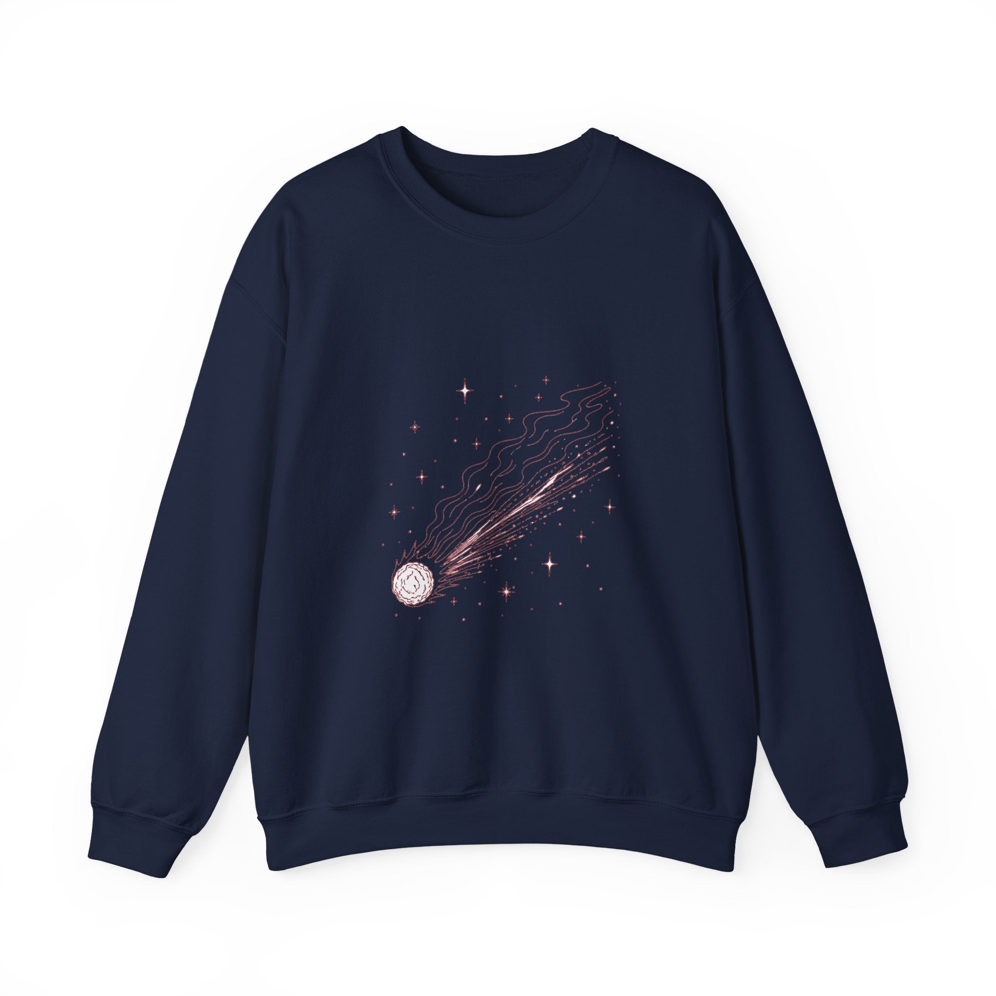 Matching Couple Sweatshirt - Comet & Asteroid Matching Couple Comfort Colors Crew Minimalist Art His Hers Christmas Gift - Design A