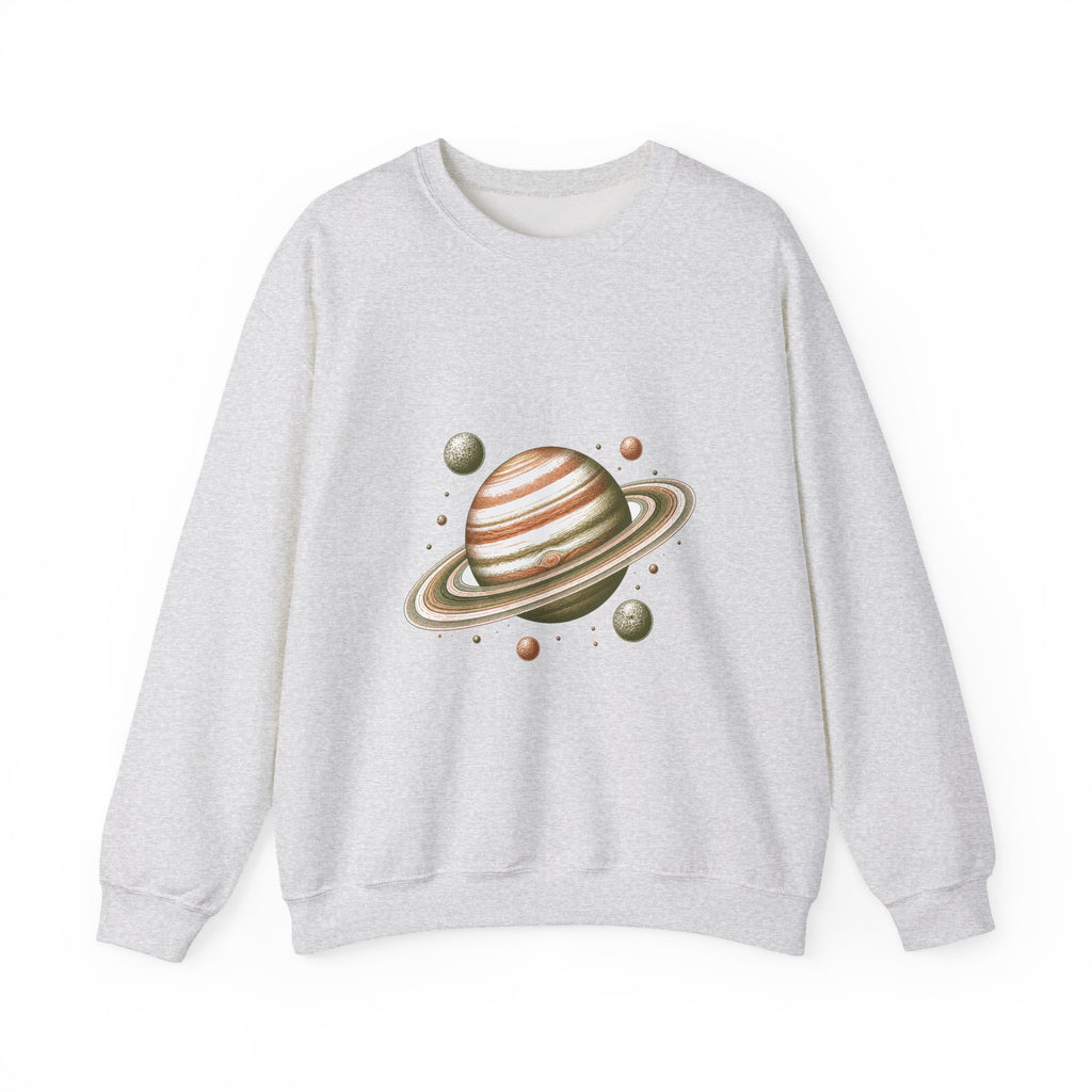 Matching Couple Sweatshirt - Saturn & Jupiter Matching Couple Comfort Colors Crew Hand-Drawn Art His Hers Anniversary Gift - Design A