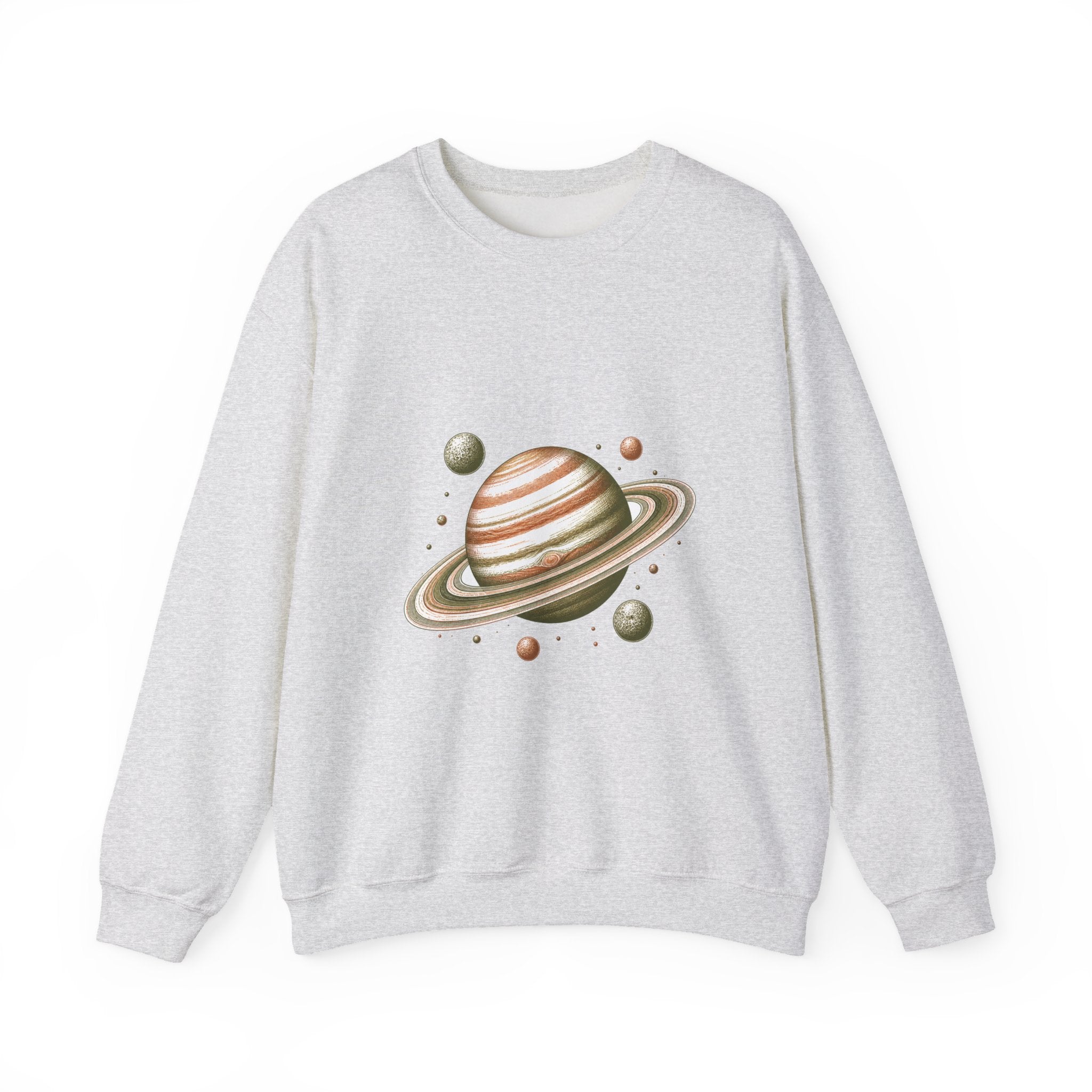 Matching Couple Sweatshirt - Saturn & Jupiter Matching Couple Comfort Colors Crew Hand-Drawn Art His Hers Anniversary Gift - Design A