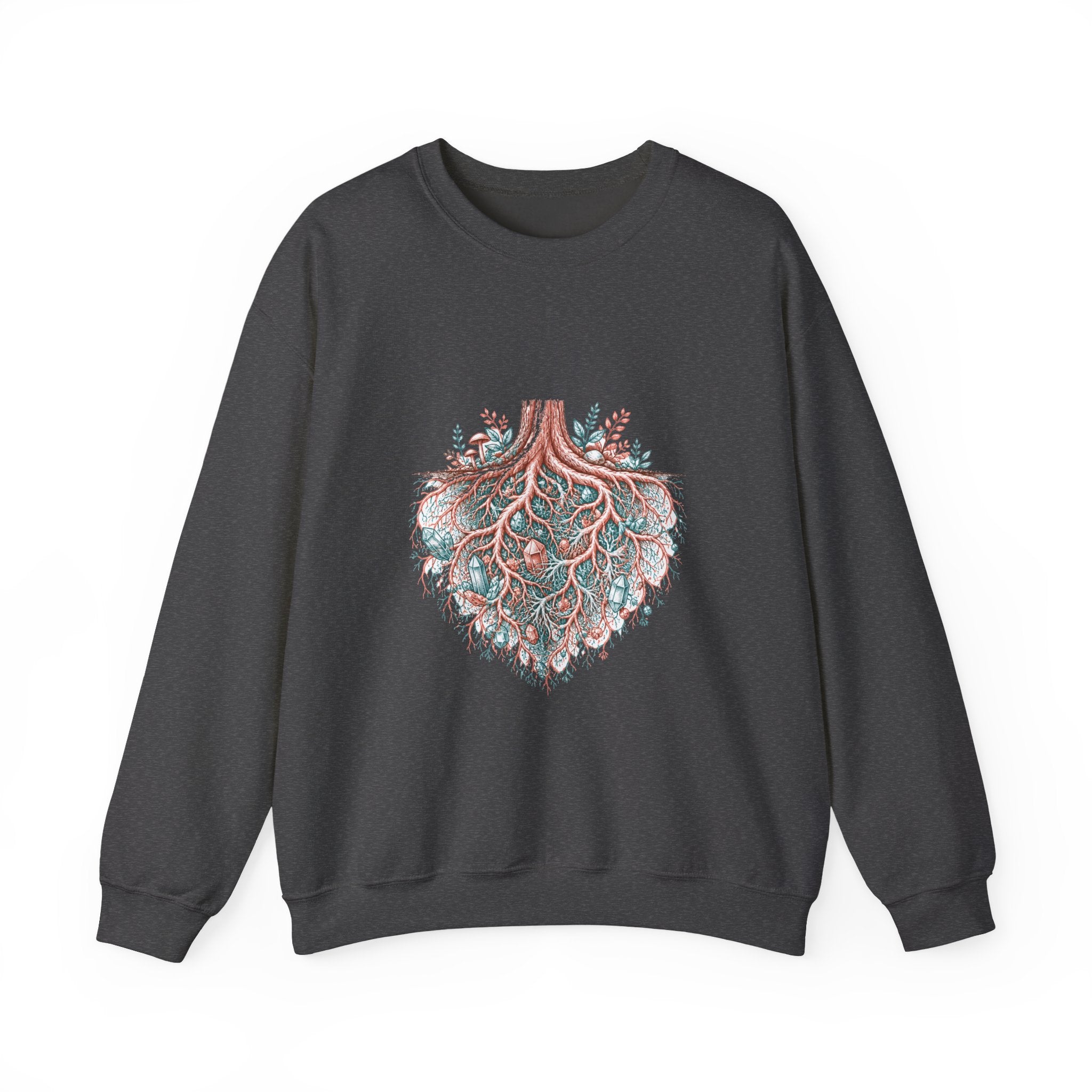 Matching Couple Sweatshirt - Ancient Oak & Deep Roots Matching Couple Crewneck Sweatshirt Hand-Drawn Art His Hers Best Friend Gift - Design B