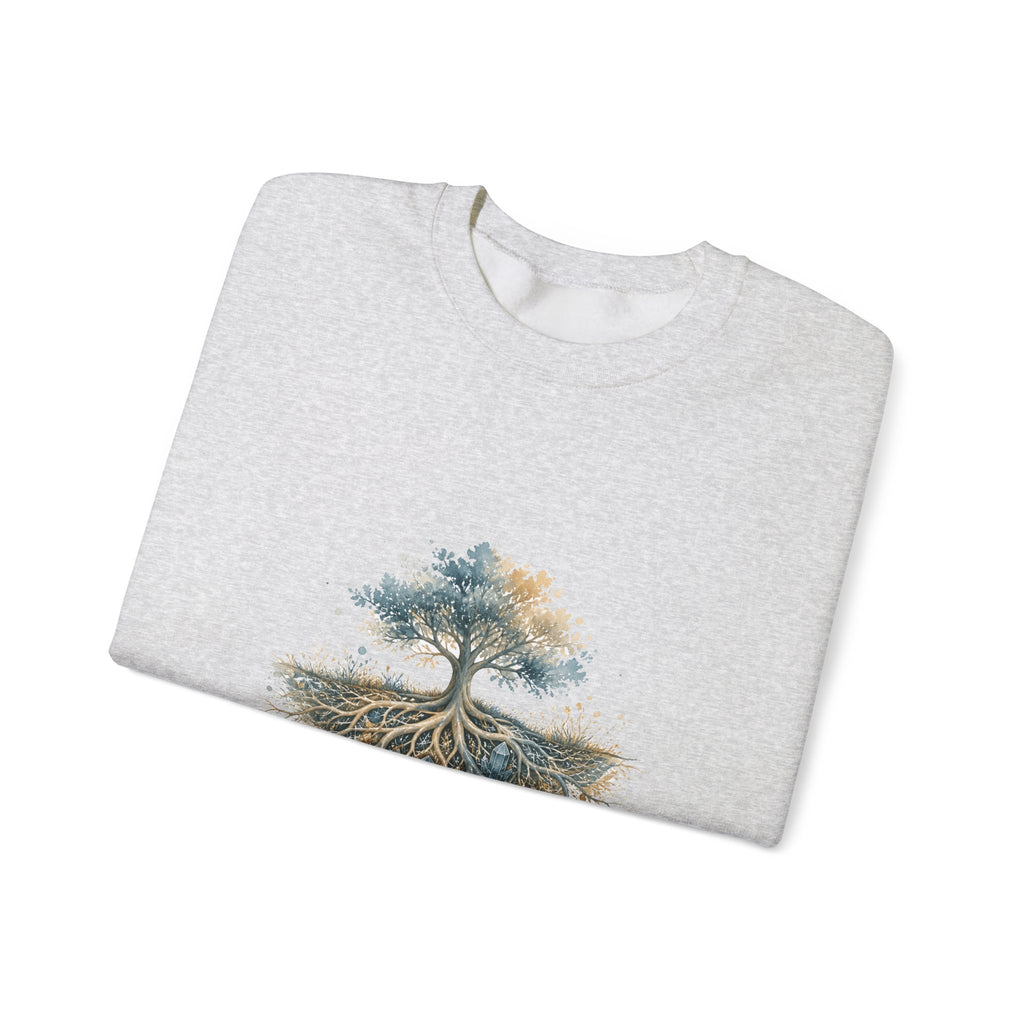 Matching Couple Sweatshirt - Ancient Oak & Deep Roots Matching Couple Comfort Colors Crew Watercolor Art His Hers Birthday Gift - Design B