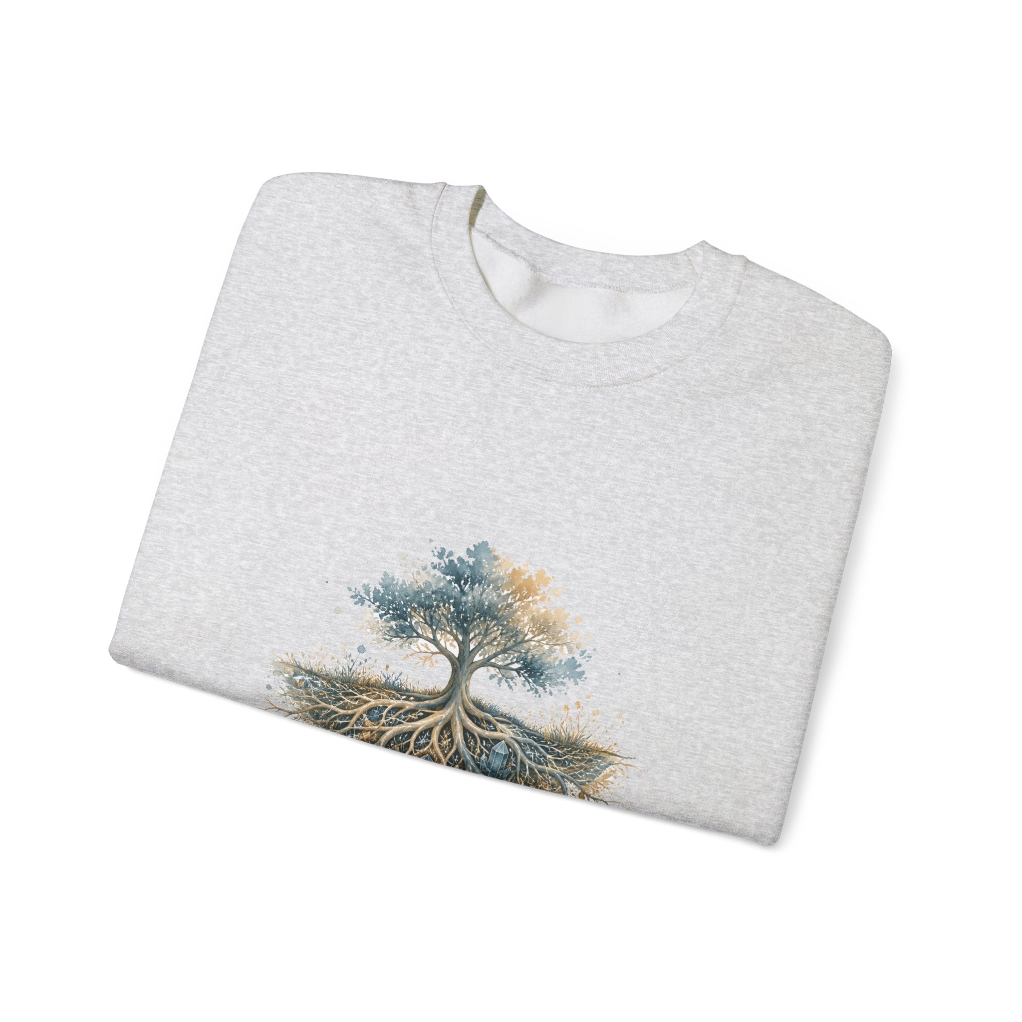 Matching Couple Sweatshirt - Ancient Oak & Deep Roots Matching Couple Comfort Colors Crew Watercolor Art His Hers Birthday Gift - Design B