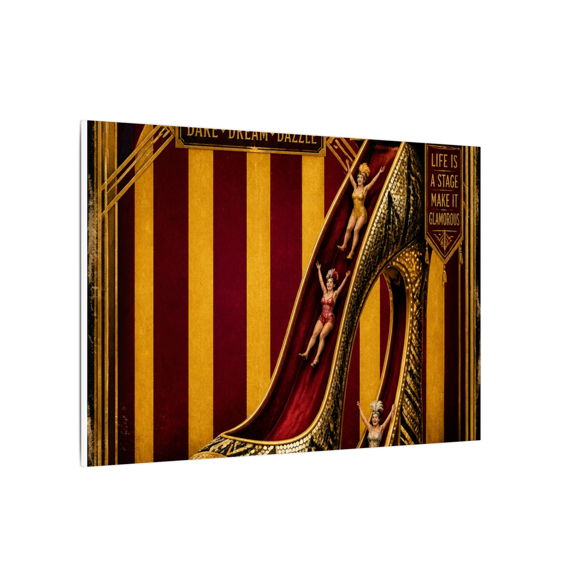 High Heel Slide Wall Art Canvas 16×20 Art Deco Entryway Decor Maximalist Print